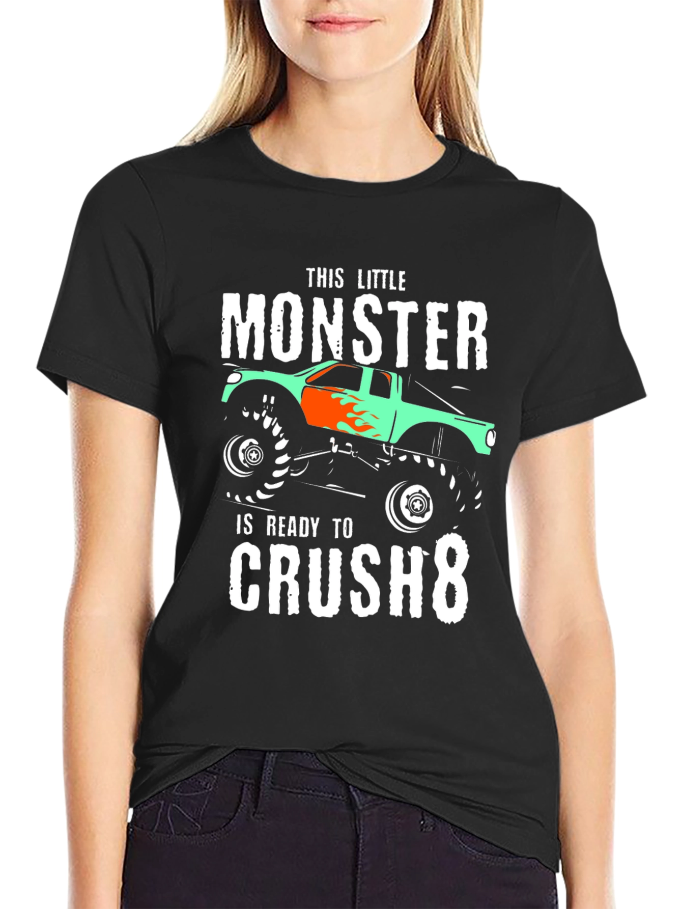Monster Truck Birthday Shirt - Ready to Crush 8!