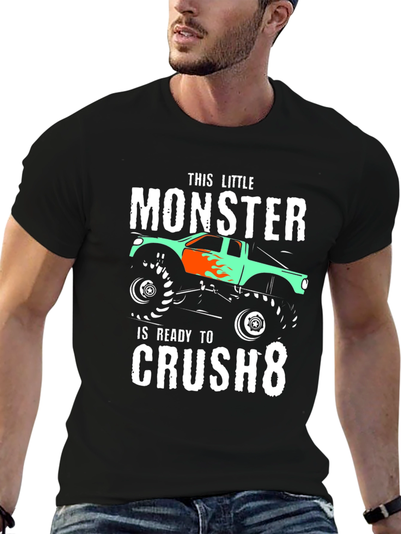Monster Truck Birthday Shirt - Ready to Crush 8!