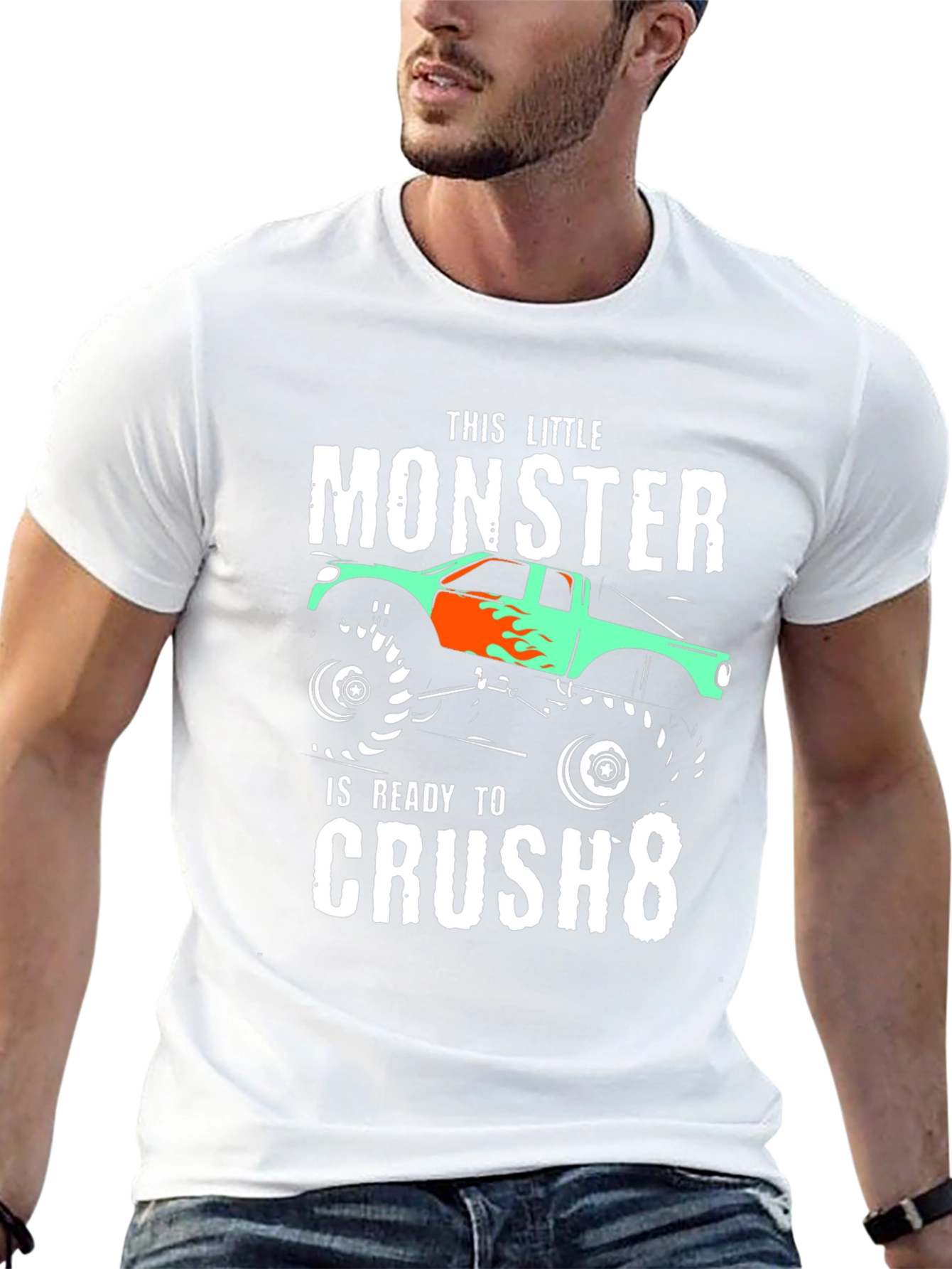 Monster Truck Birthday Shirt - Ready to Crush 8!