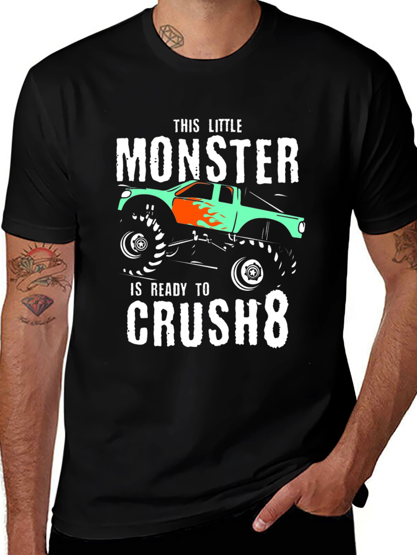 Monster Truck Birthday Shirt - Ready to Crush 8!