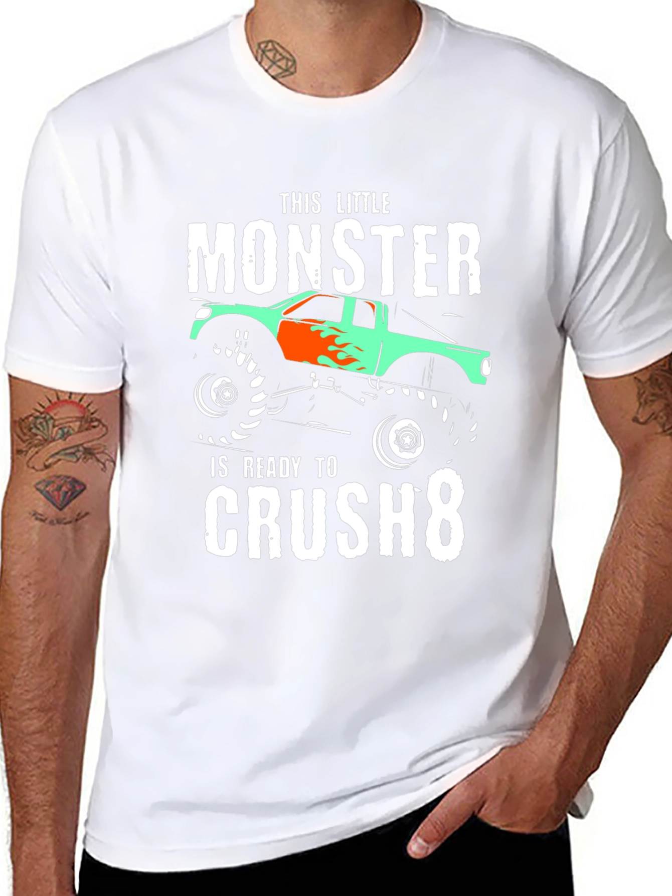 Monster Truck Birthday Shirt - Ready to Crush 8!