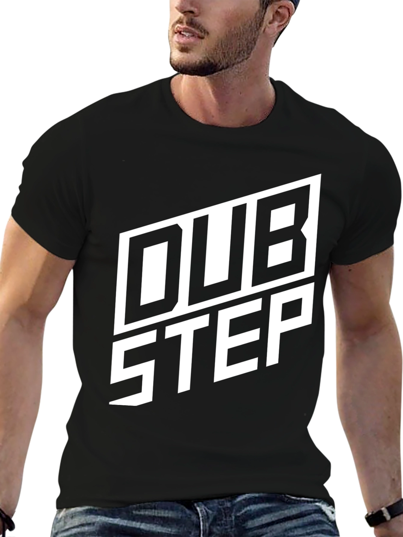 Dubstep Graphic Tee - Black Crew Neck