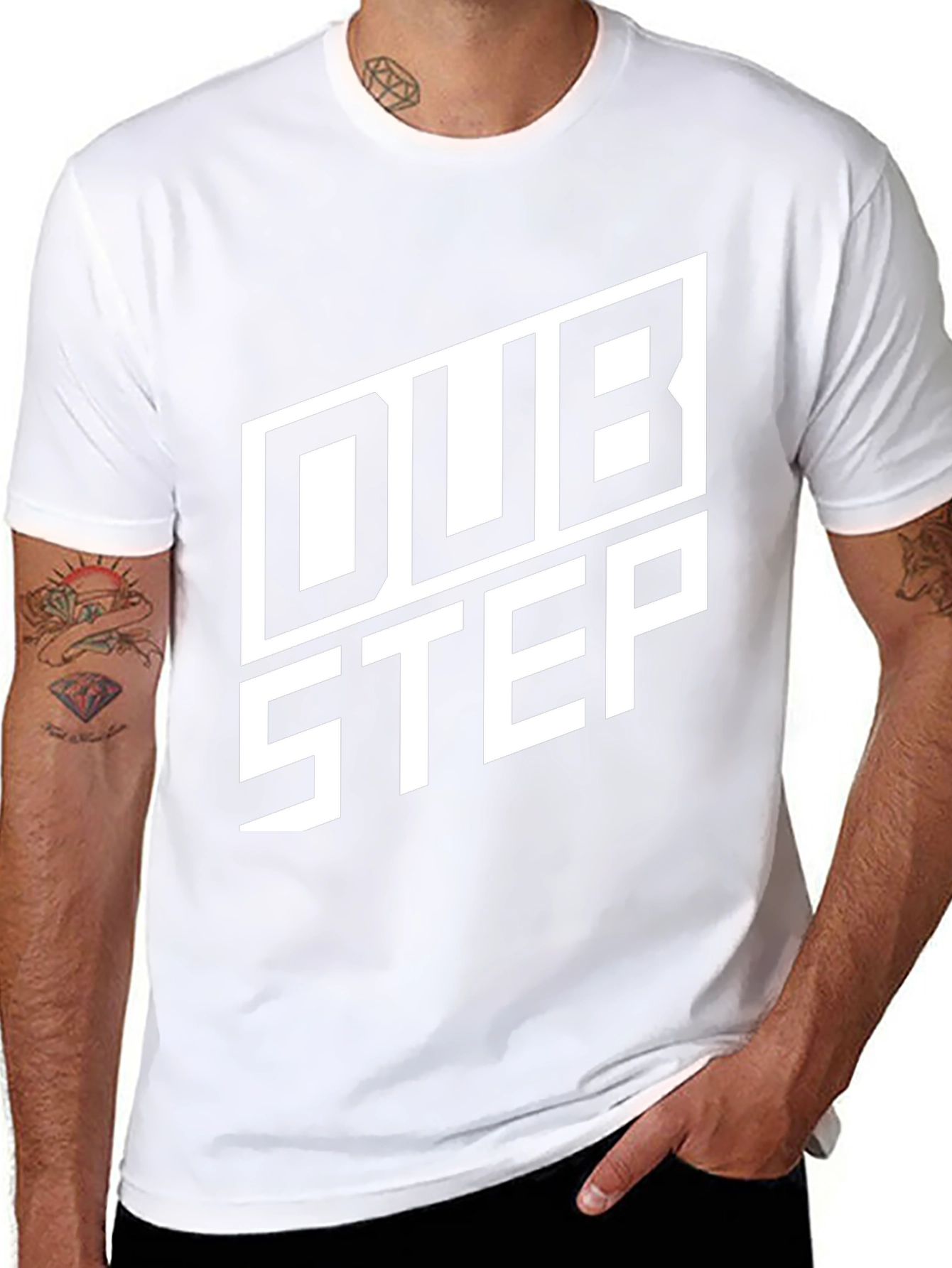 Dubstep Graphic Tee - Black Crew Neck