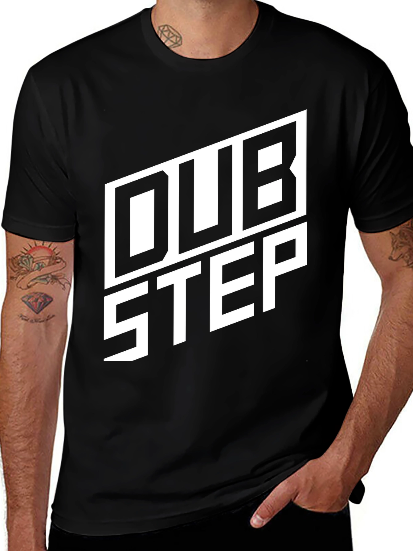 Dubstep Graphic Tee - Black Crew Neck