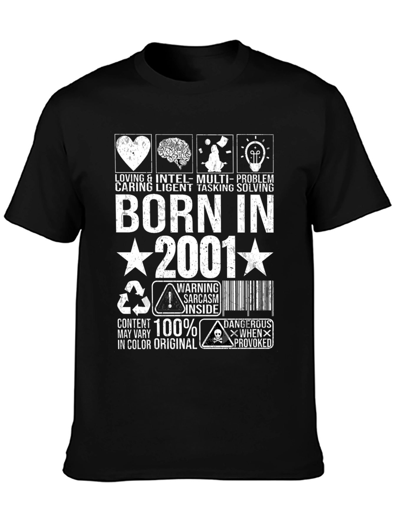 Born in 2001 Graphic T-Shirt Sarcastic Tee