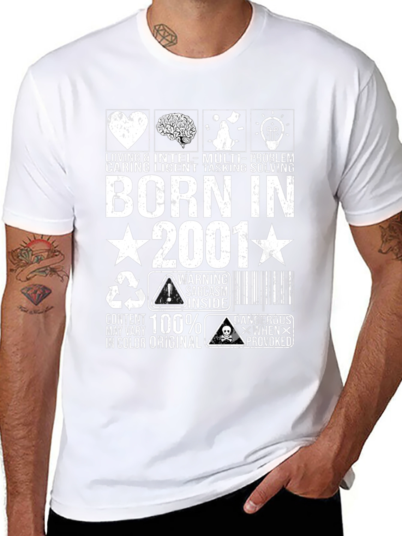 Born in 2001 Graphic T-Shirt Sarcastic Tee