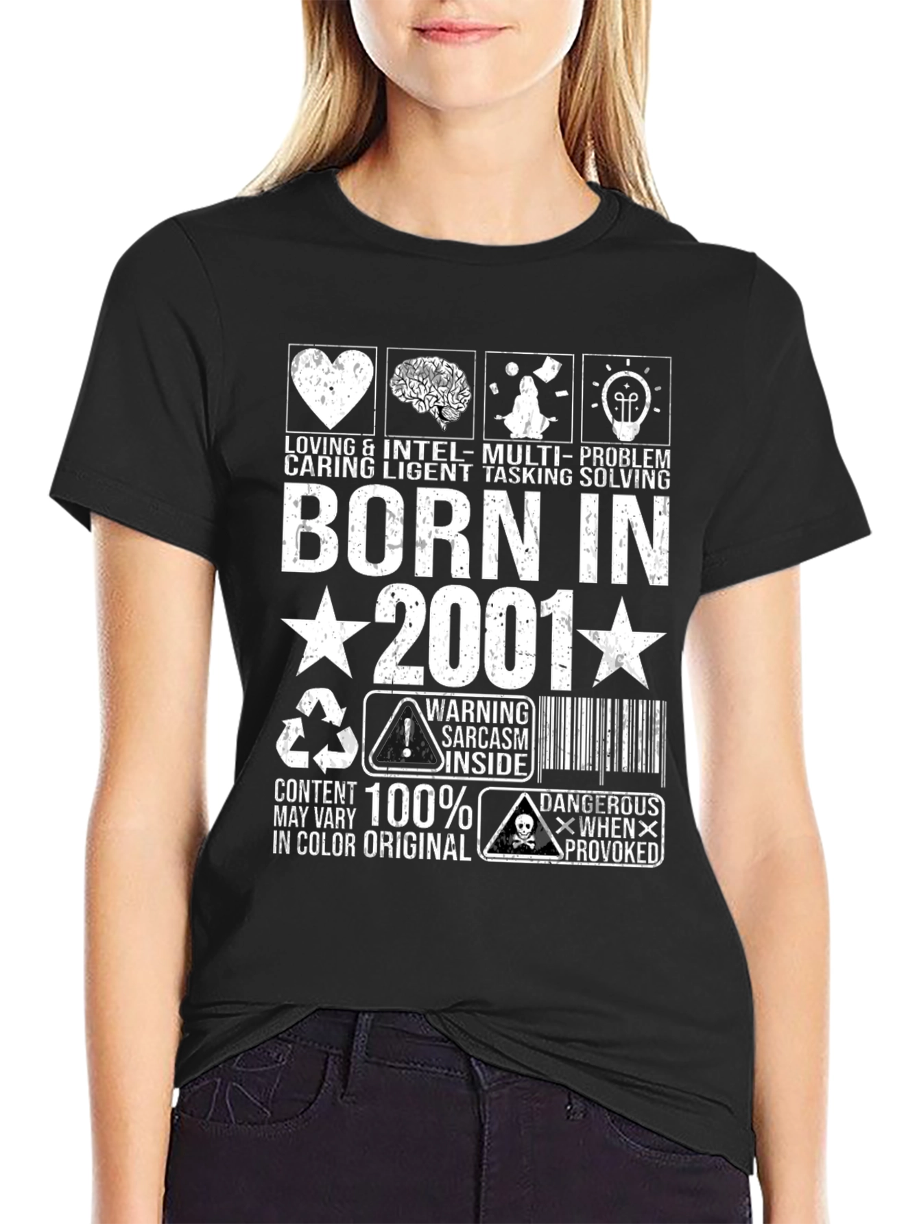 Born in 2001 Graphic T-Shirt Sarcastic Tee