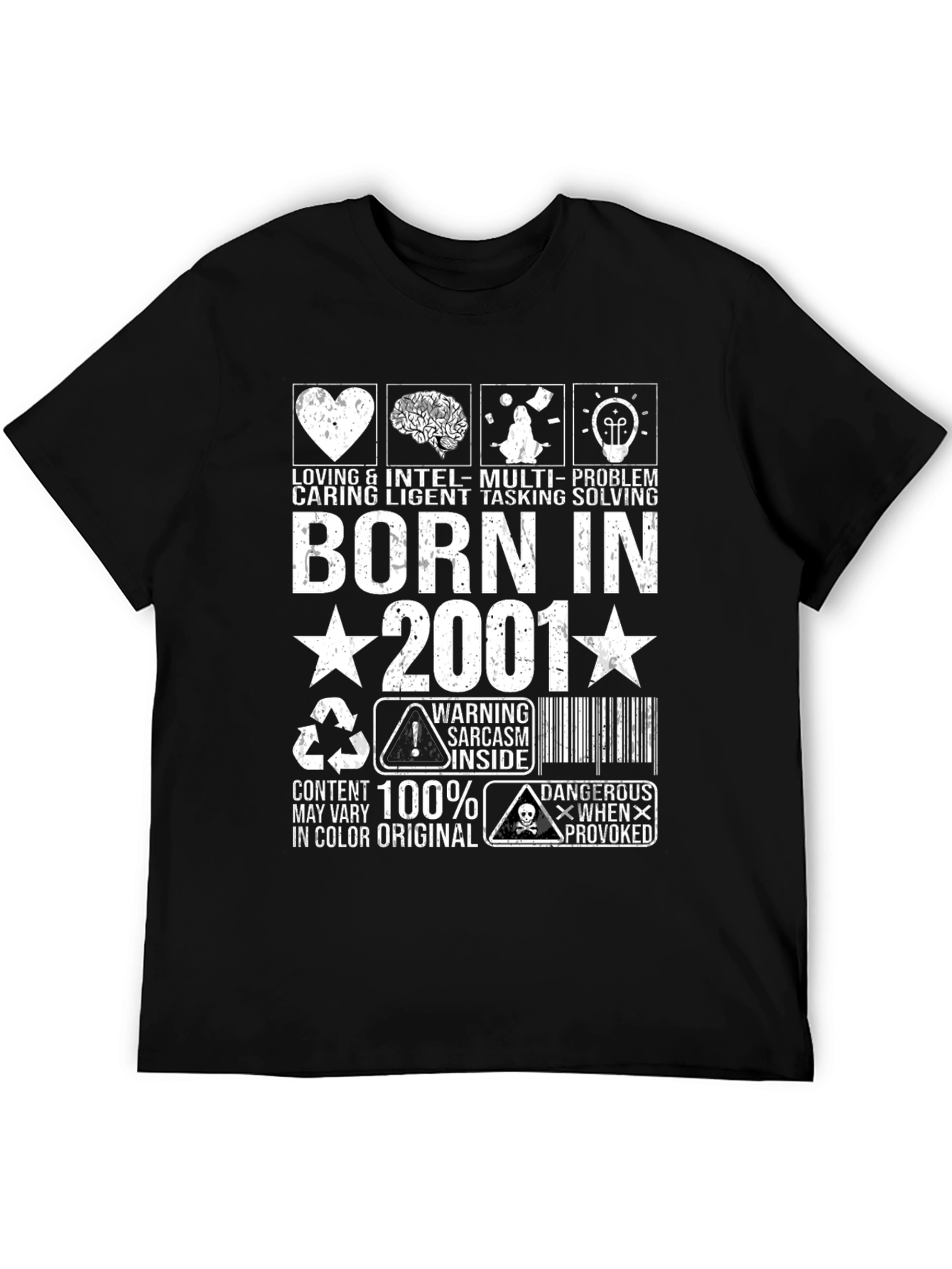 Born in 2001 Graphic T-Shirt Sarcastic Tee