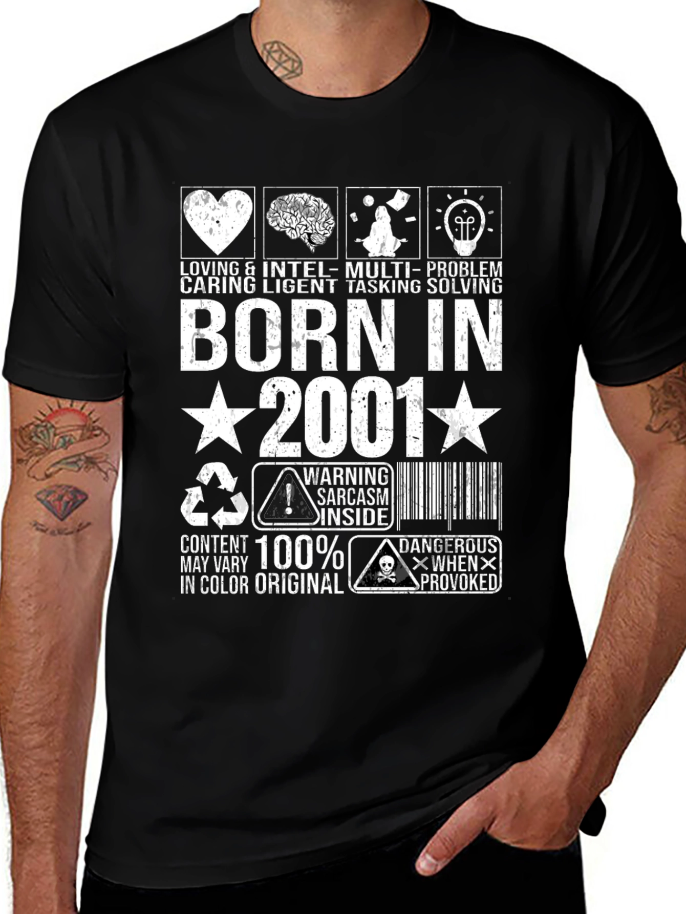 Born in 2001 Graphic T-Shirt Sarcastic Tee