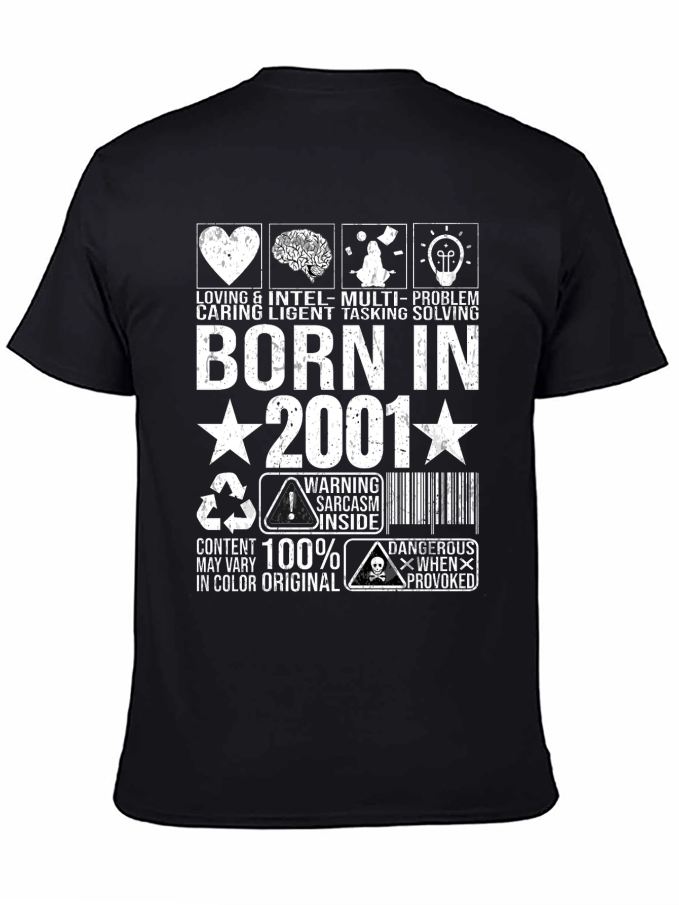 Born in 2001 Graphic T-Shirt Sarcastic Tee