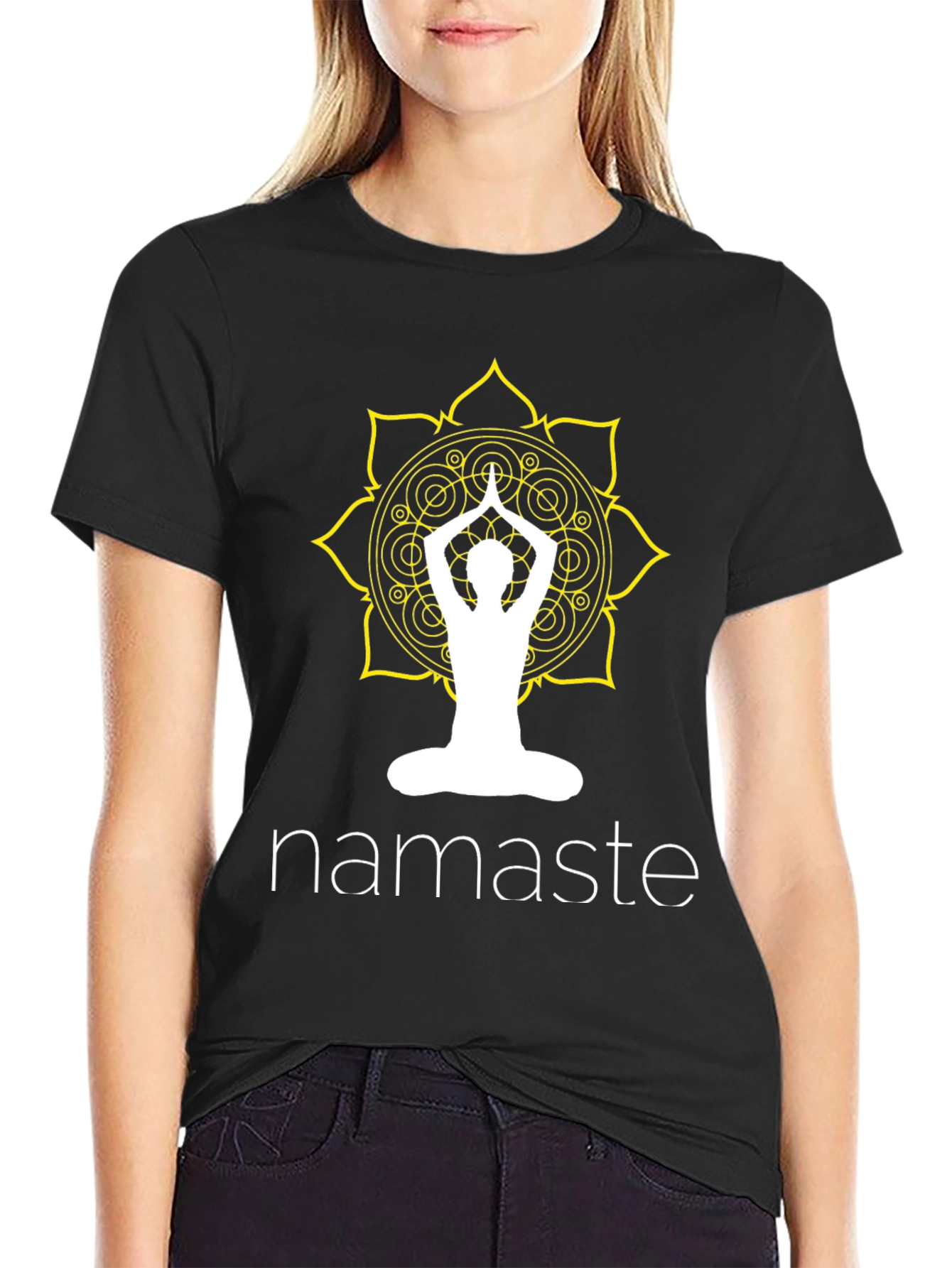 Namaste Yoga Graphic Tee - Black