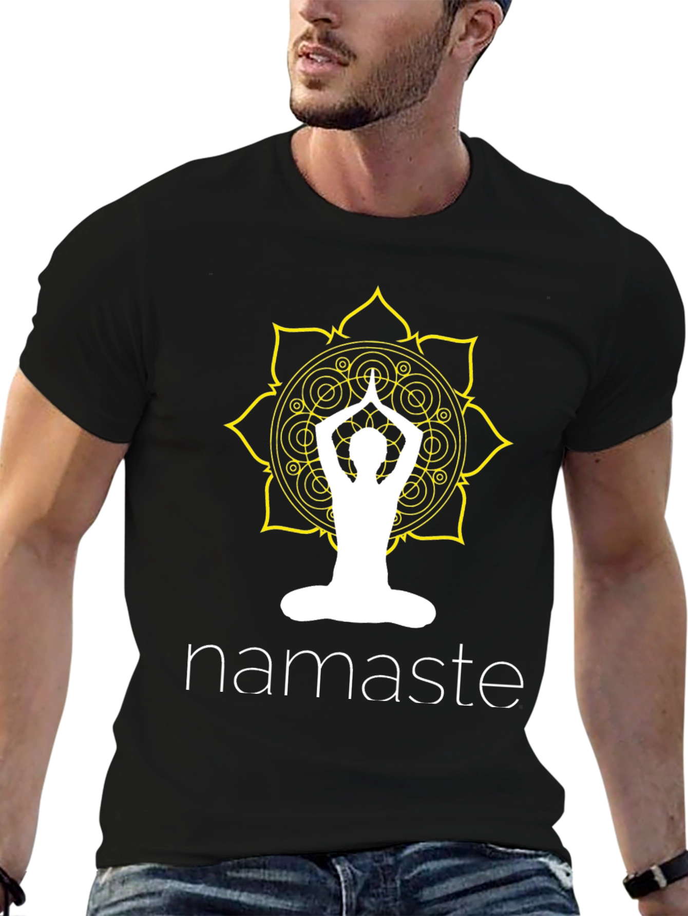 Namaste Yoga Graphic Tee - Black