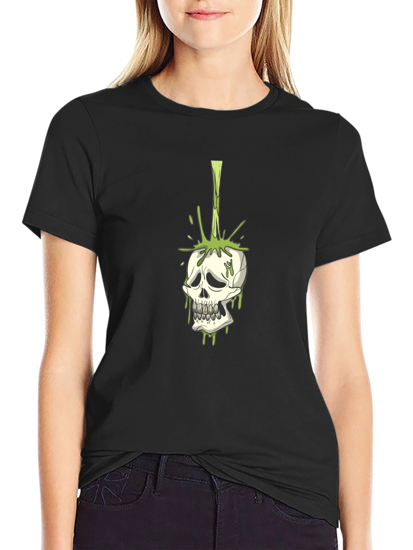 Skull Graphic Tee - Toxic Drip Design