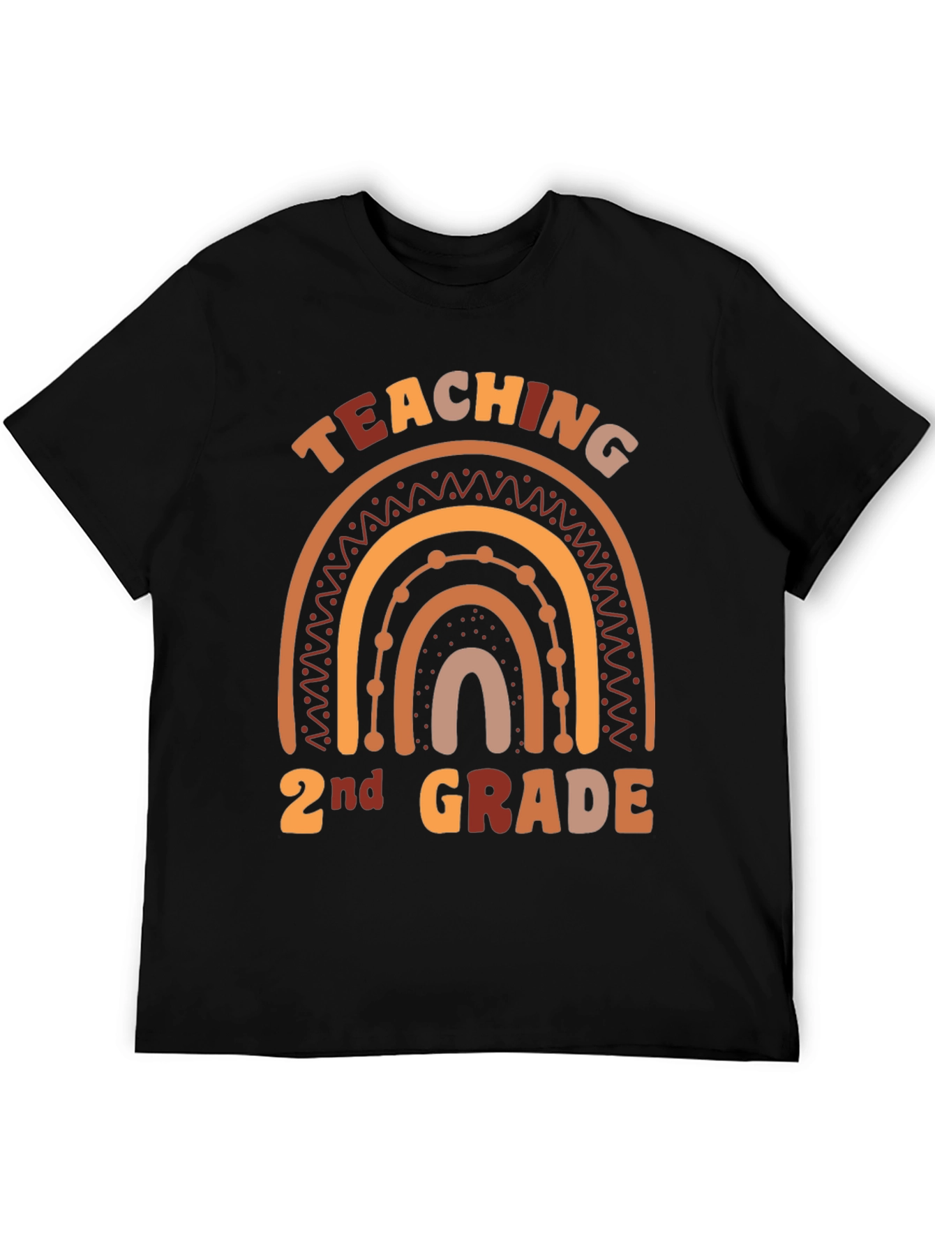 Teaching 2nd Grade Boho Rainbow Graphic Tee
