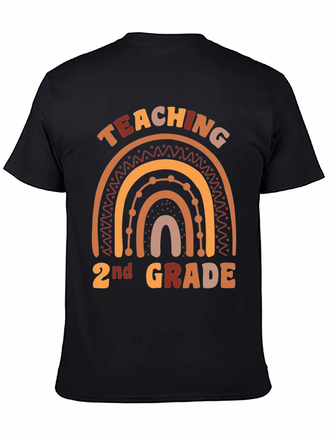 Teaching 2nd Grade Boho Rainbow Graphic Tee