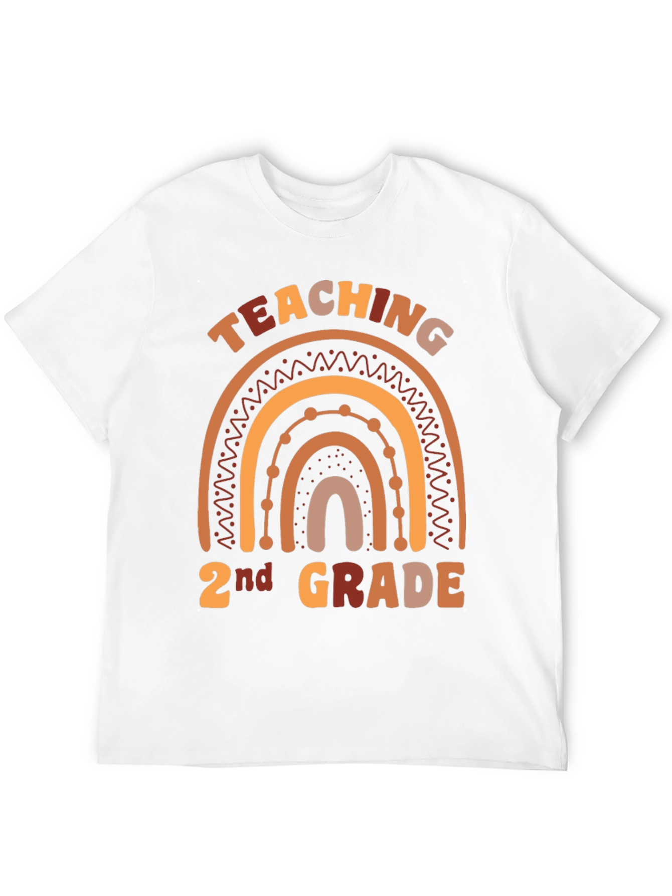 Teaching 2nd Grade Boho Rainbow Graphic Tee