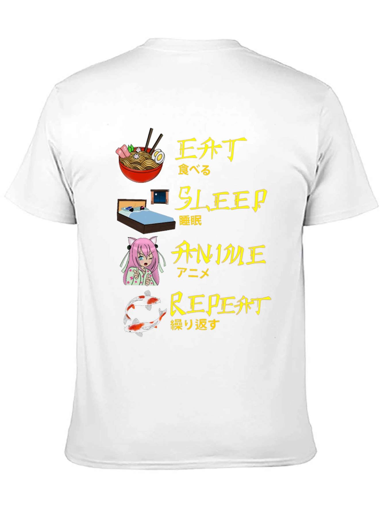 Eat Sleep Anime Repeat Graphic Tee