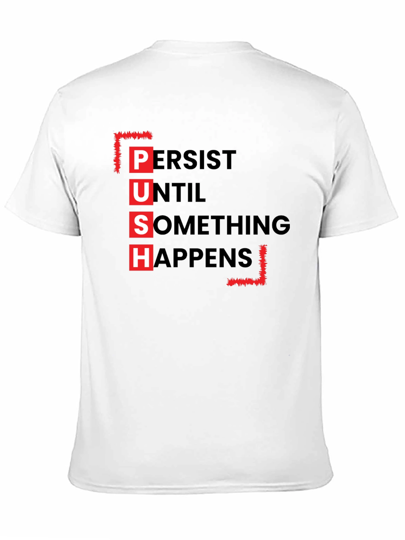 PUSH Graphic Tee - Motivational Black T-Shirt