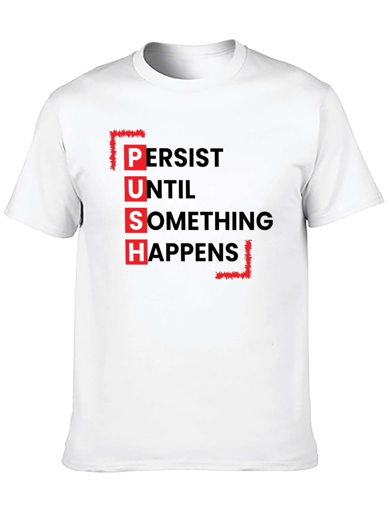 PUSH Graphic Tee - Motivational Black T-Shirt