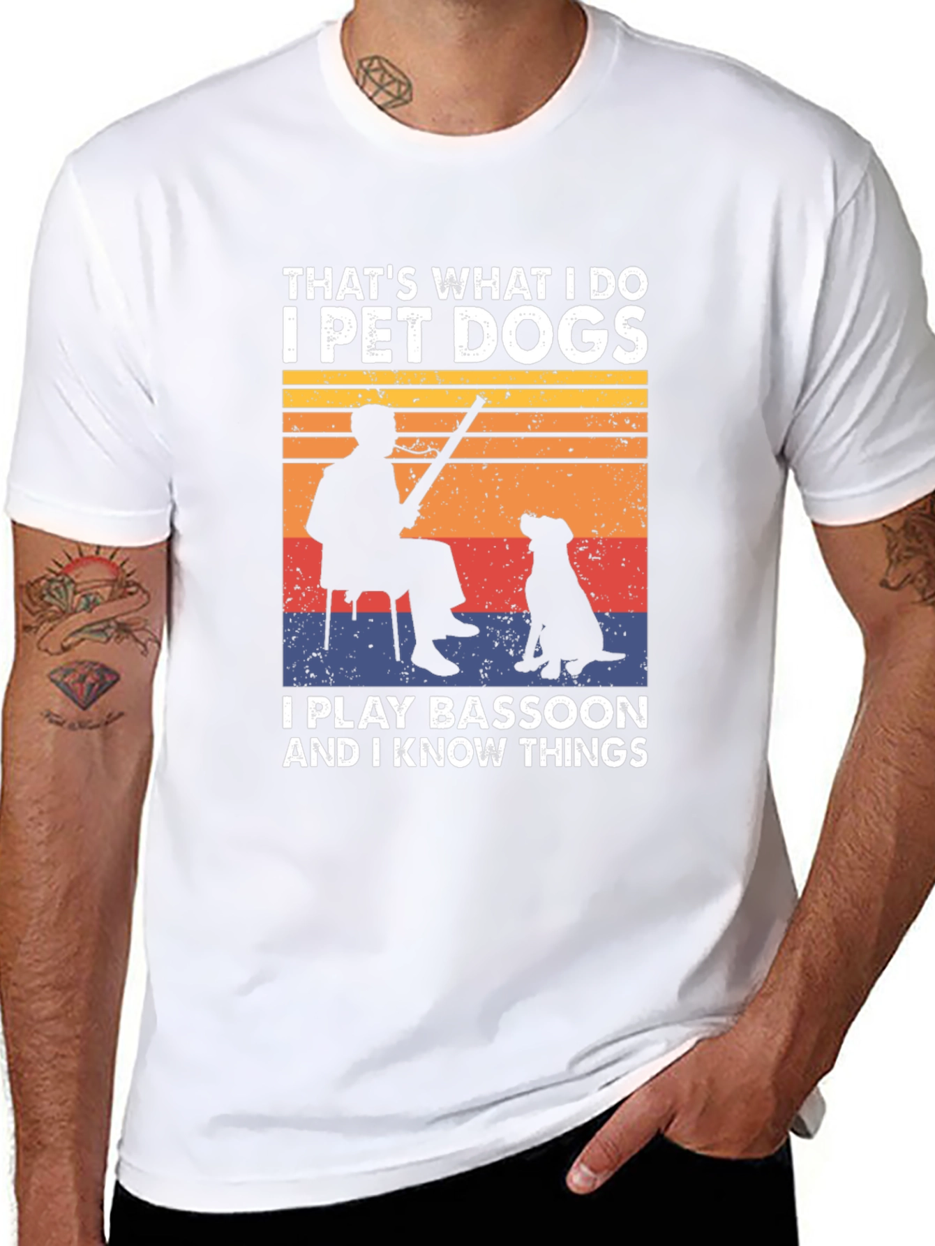 I Pet Dogs Play Bassoon Know Things T-Shirt