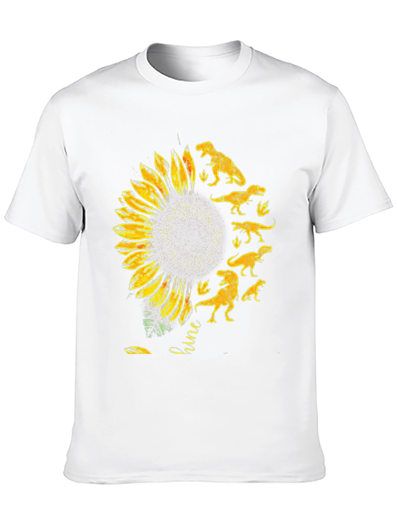 Sunflower Dinosaur Graphic T-Shirt