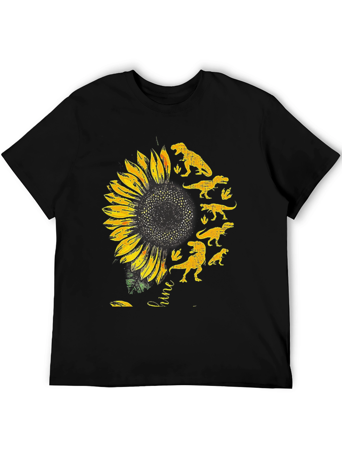 Sunflower Dinosaur Graphic T-Shirt