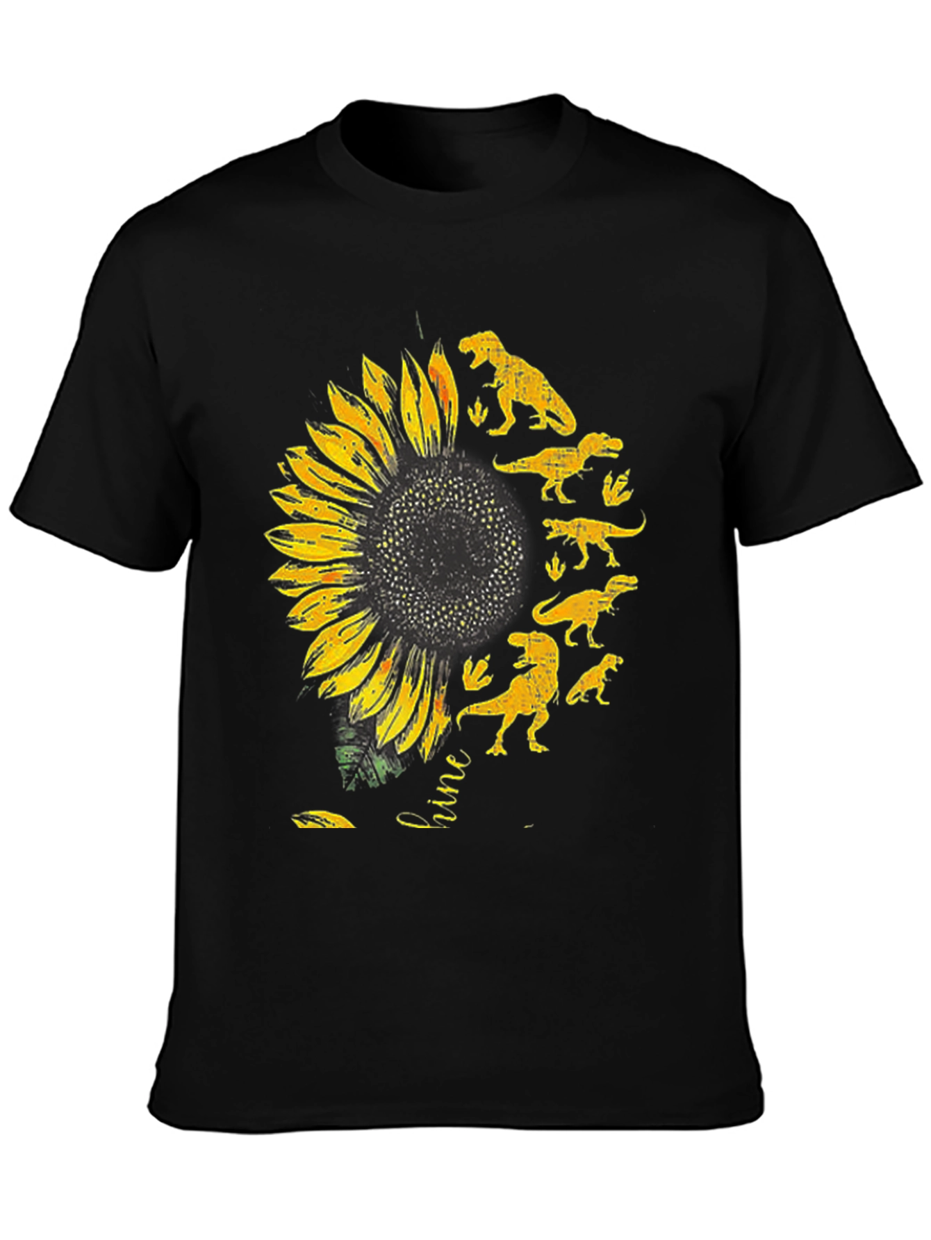 Sunflower Dinosaur Graphic T-Shirt