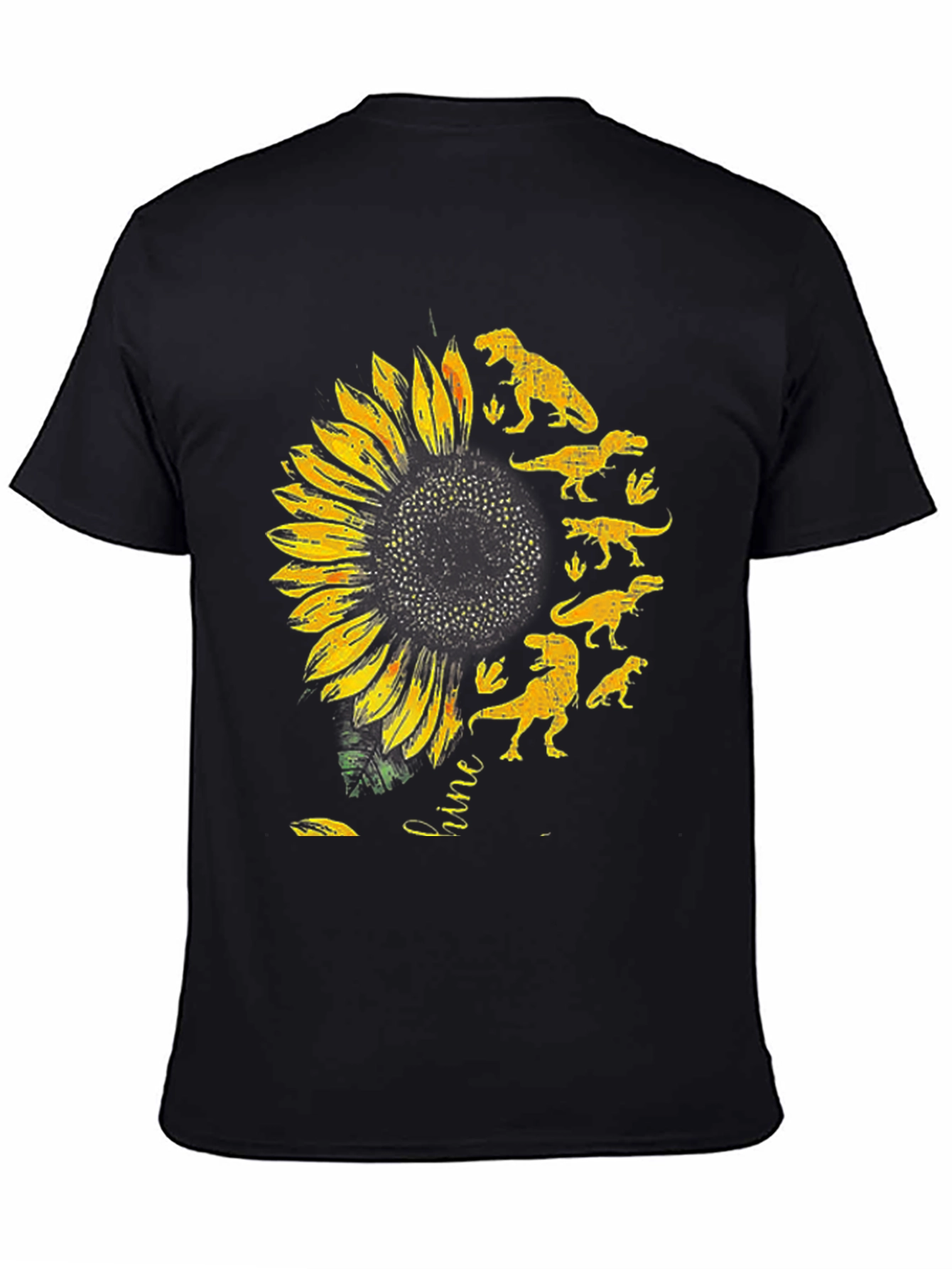 Sunflower Dinosaur Graphic T-Shirt