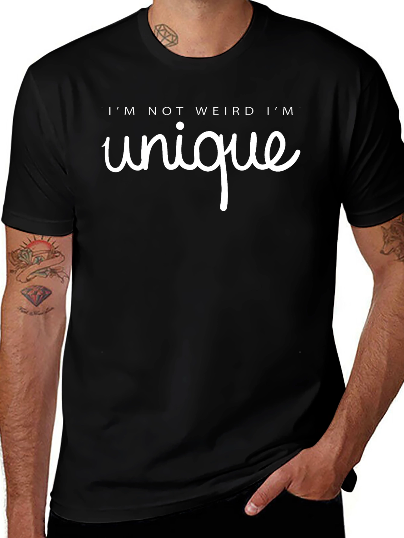 Unique Statement T-Shirt - Black Graphic Tee
