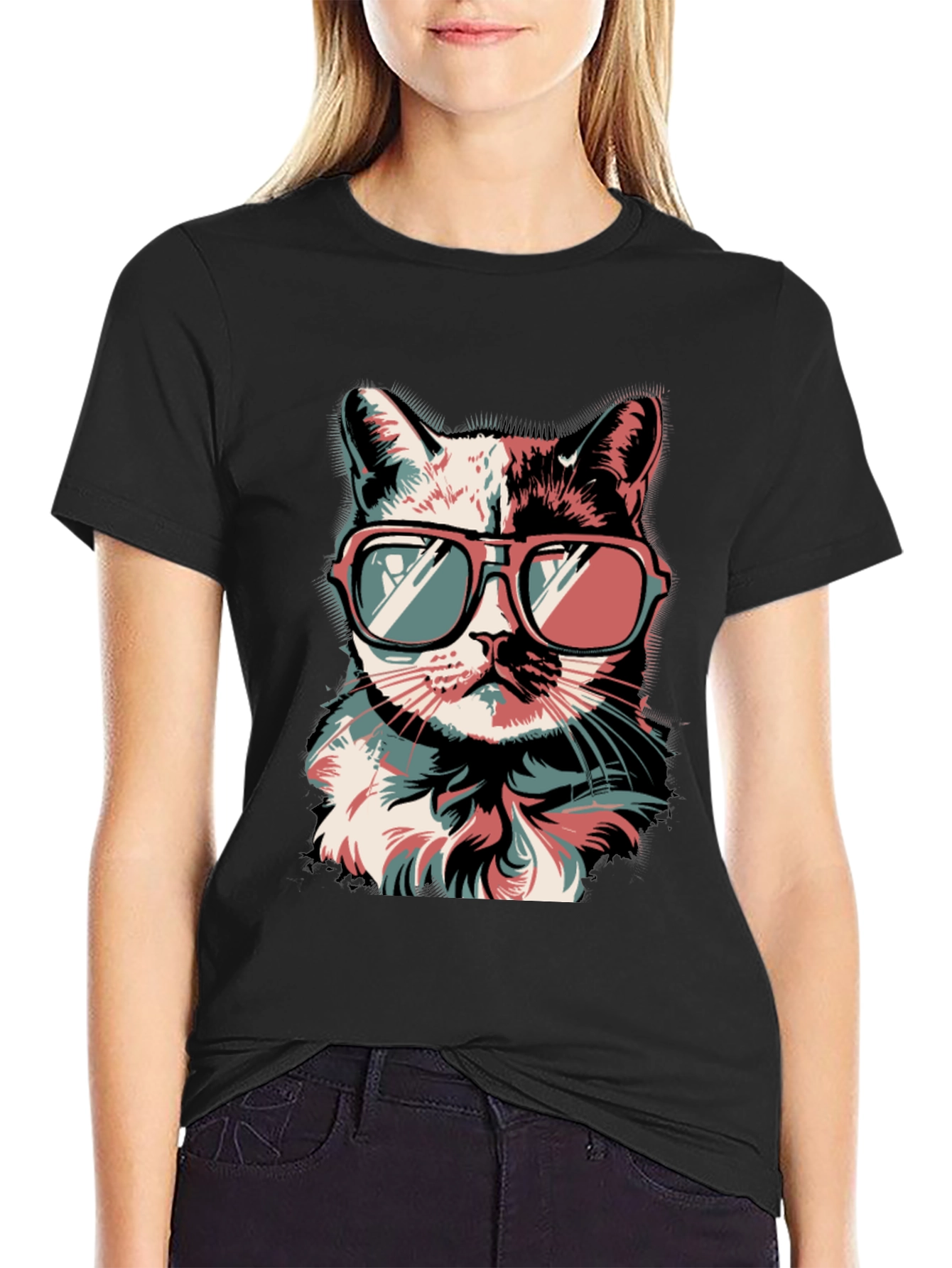 Cool Cat Graphic Tee - Retro Style