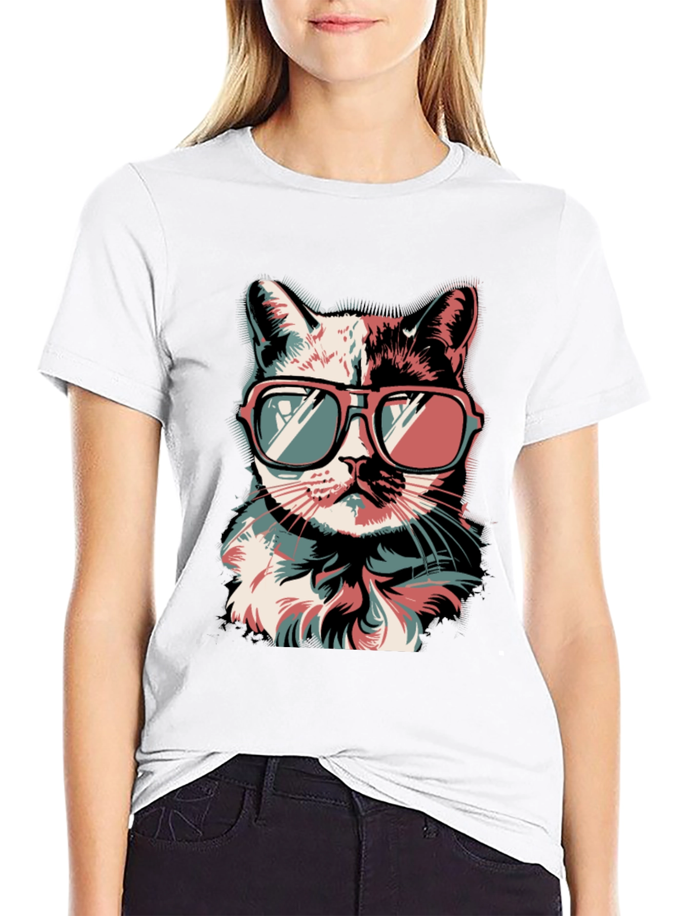 Cool Cat Graphic Tee - Retro Style