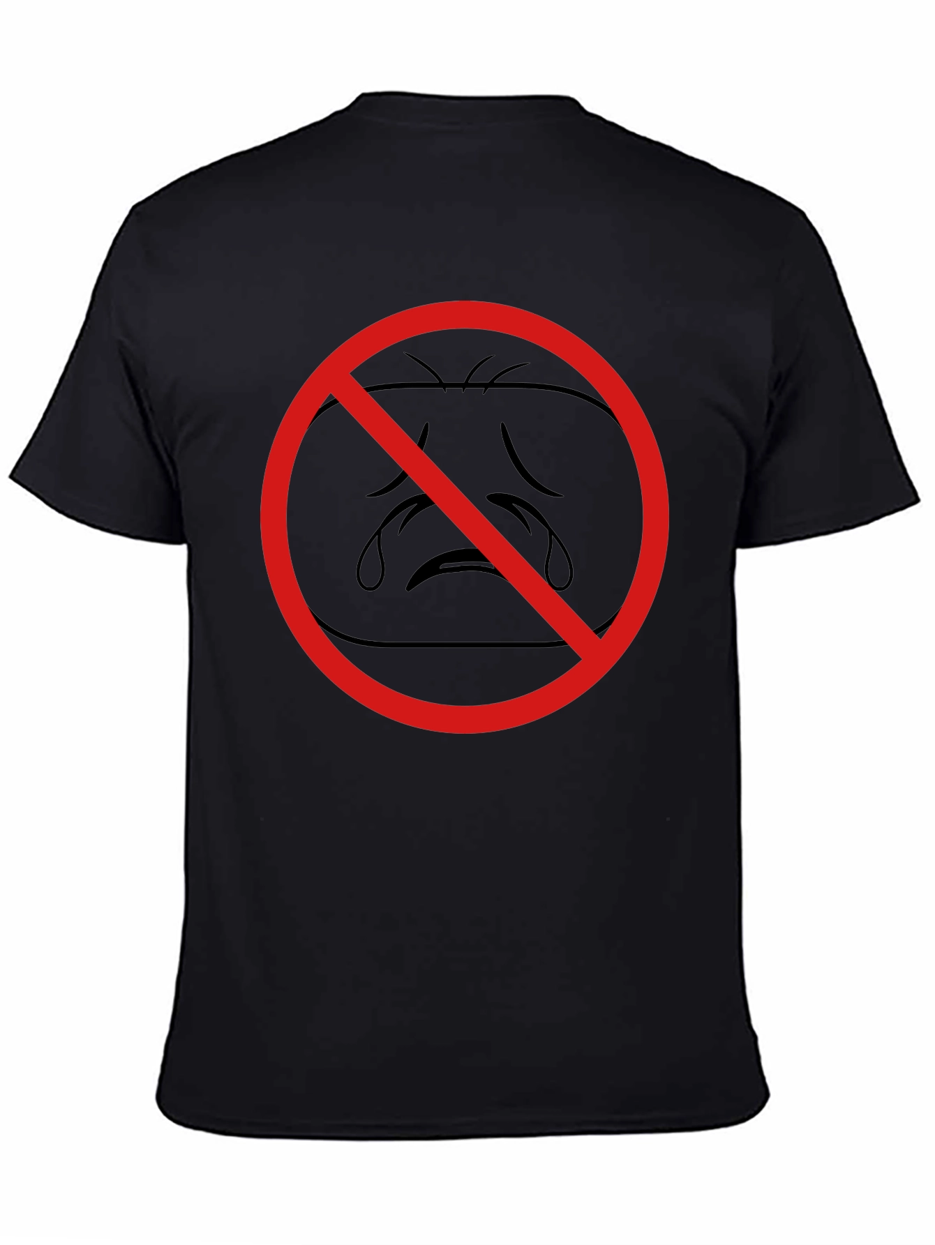 No Crying Black T-Shirt - Express Yourself!