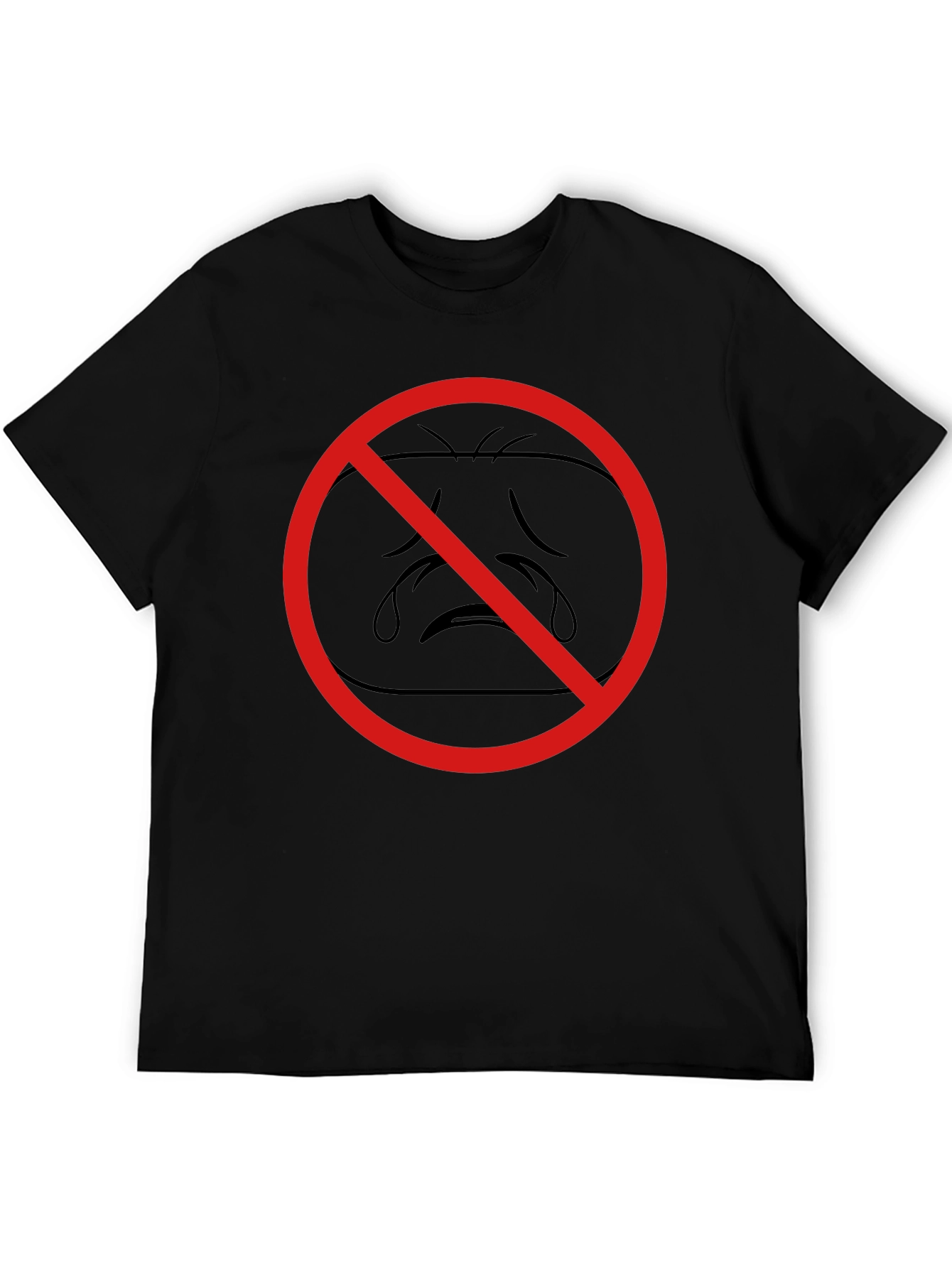 No Crying Black T-Shirt - Express Yourself!