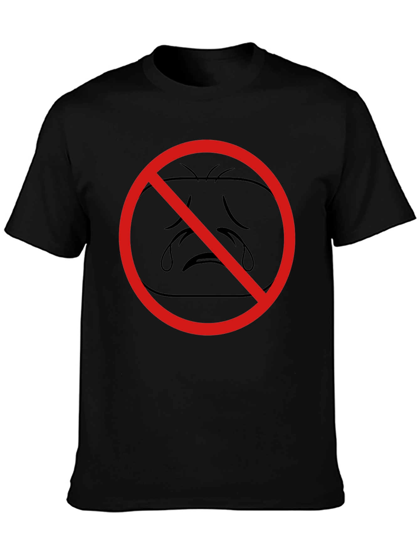 No Crying Black T-Shirt - Express Yourself!
