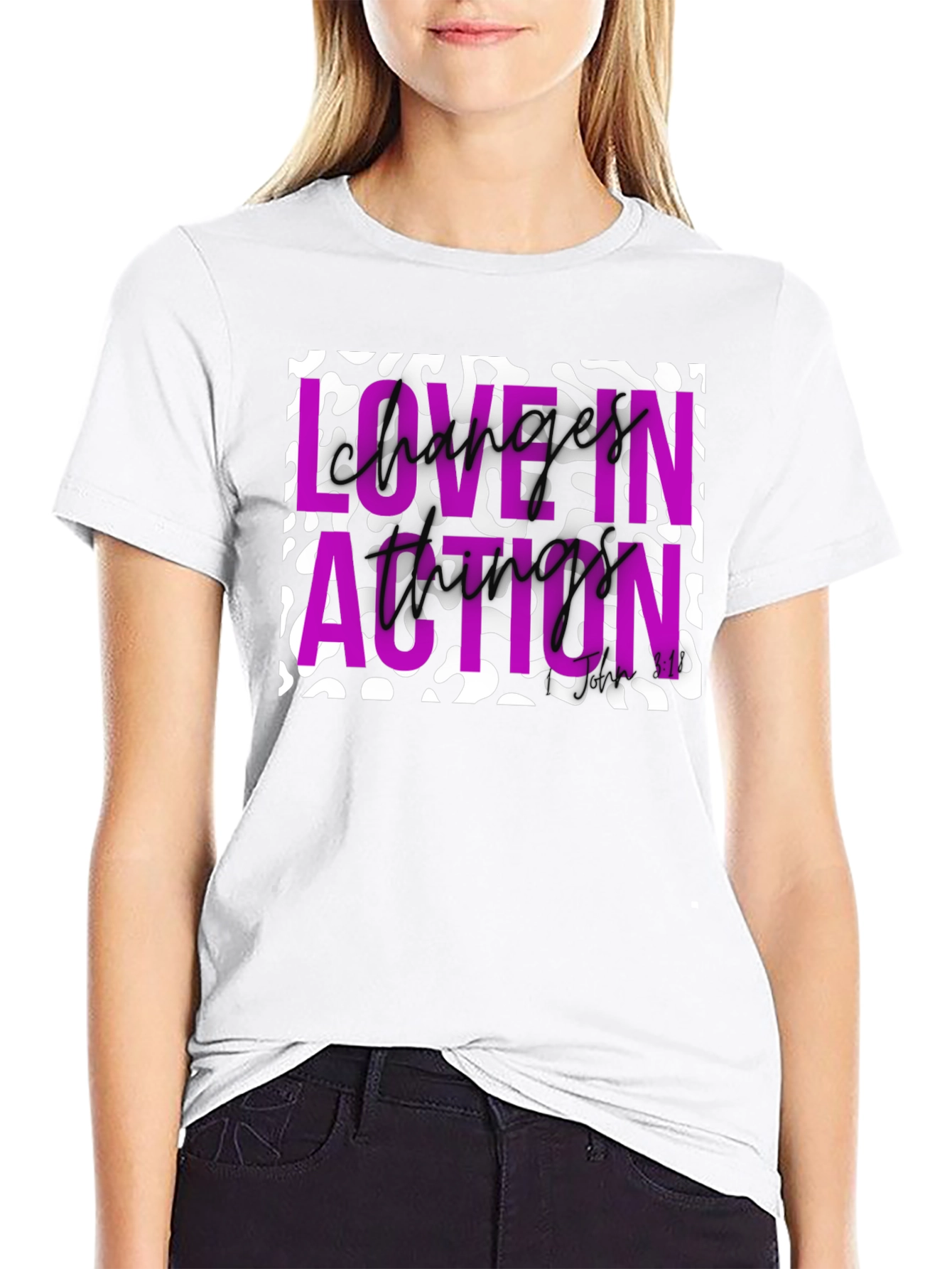 Love in Action Graphic Tee - Black