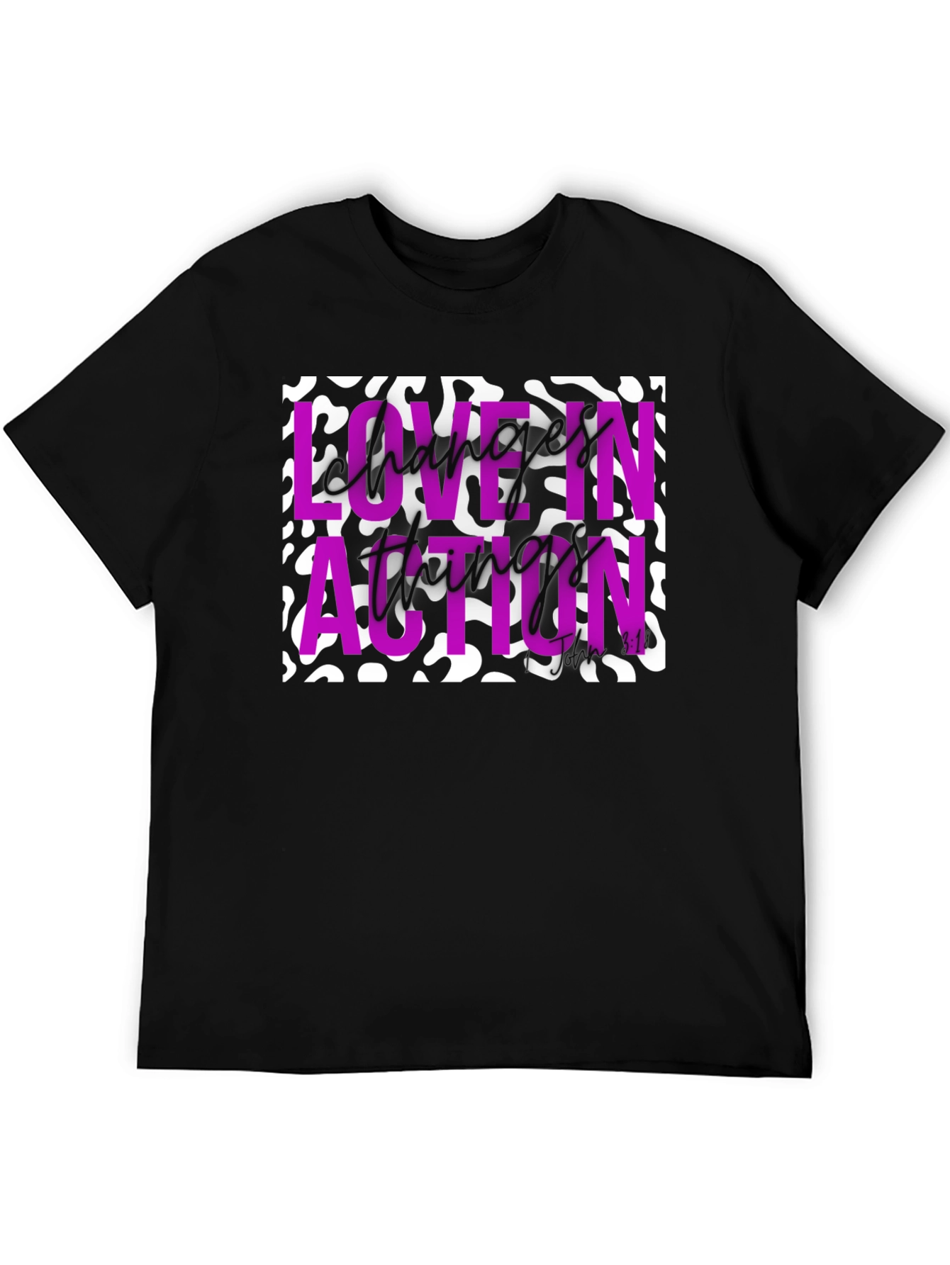 Love in Action Graphic Tee - Black