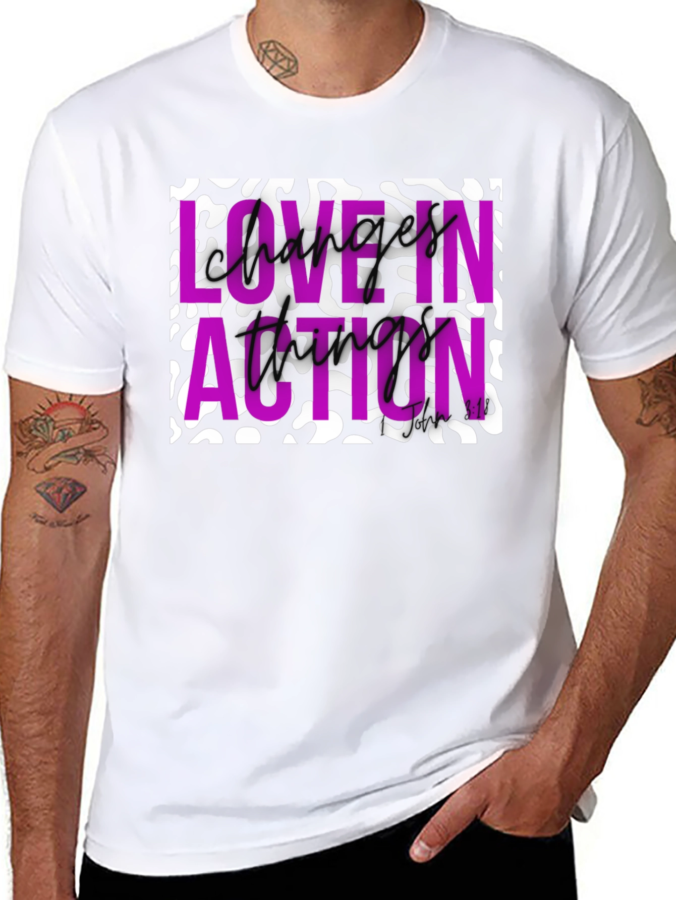 Love in Action Graphic Tee - Black