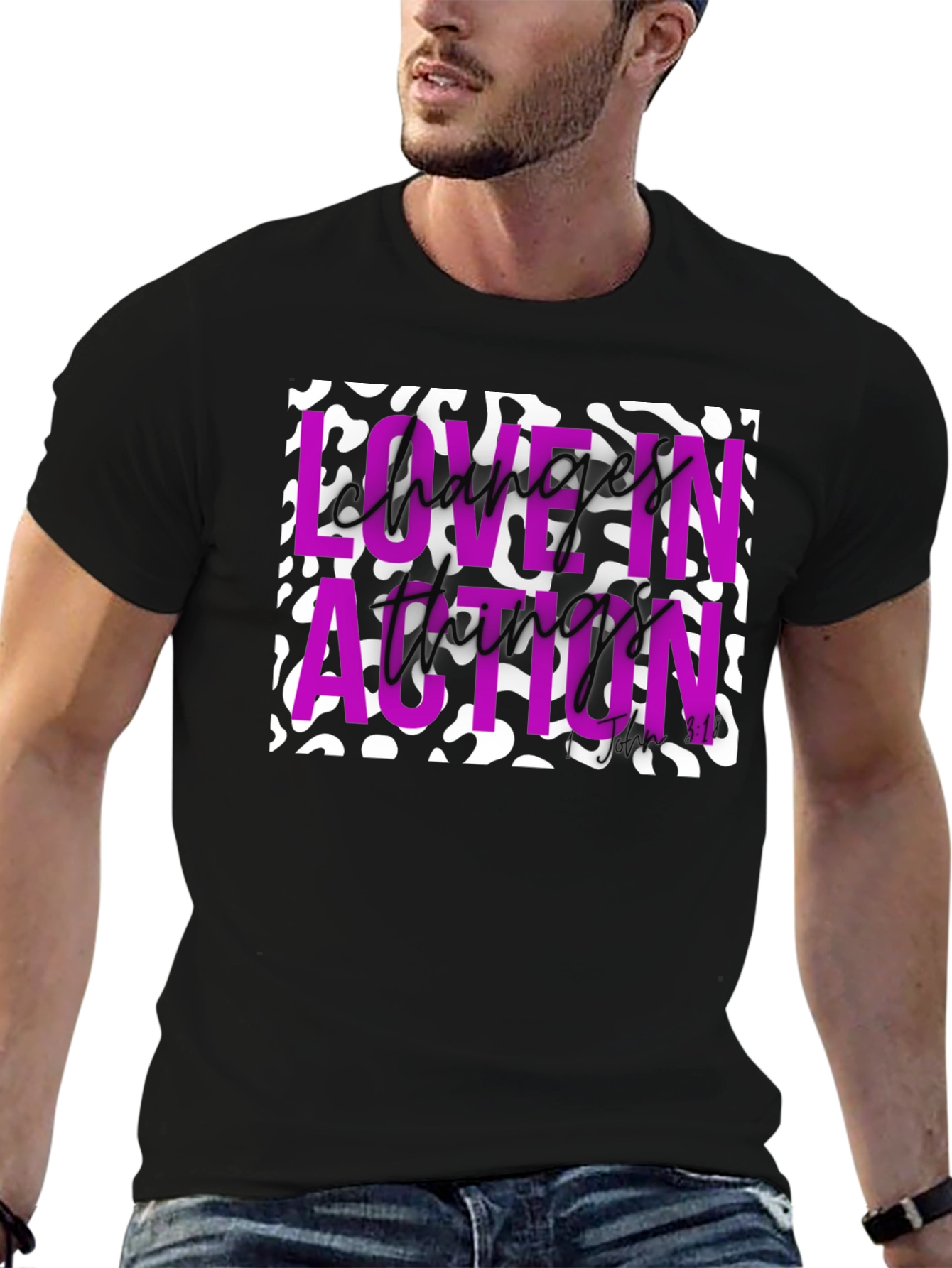 Love in Action Graphic Tee - Black