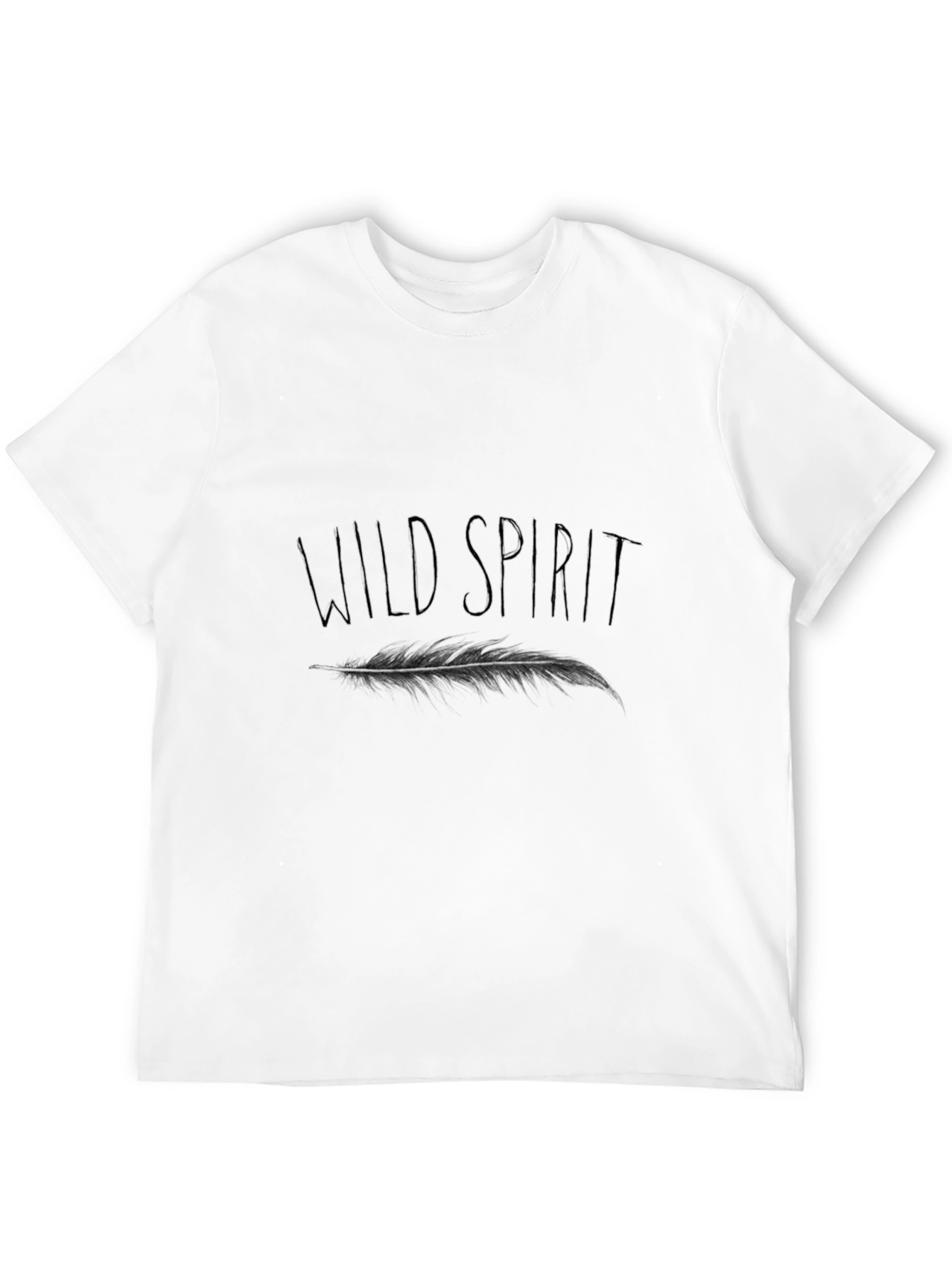 Wild Spirit Feather Graphic Tee - Black