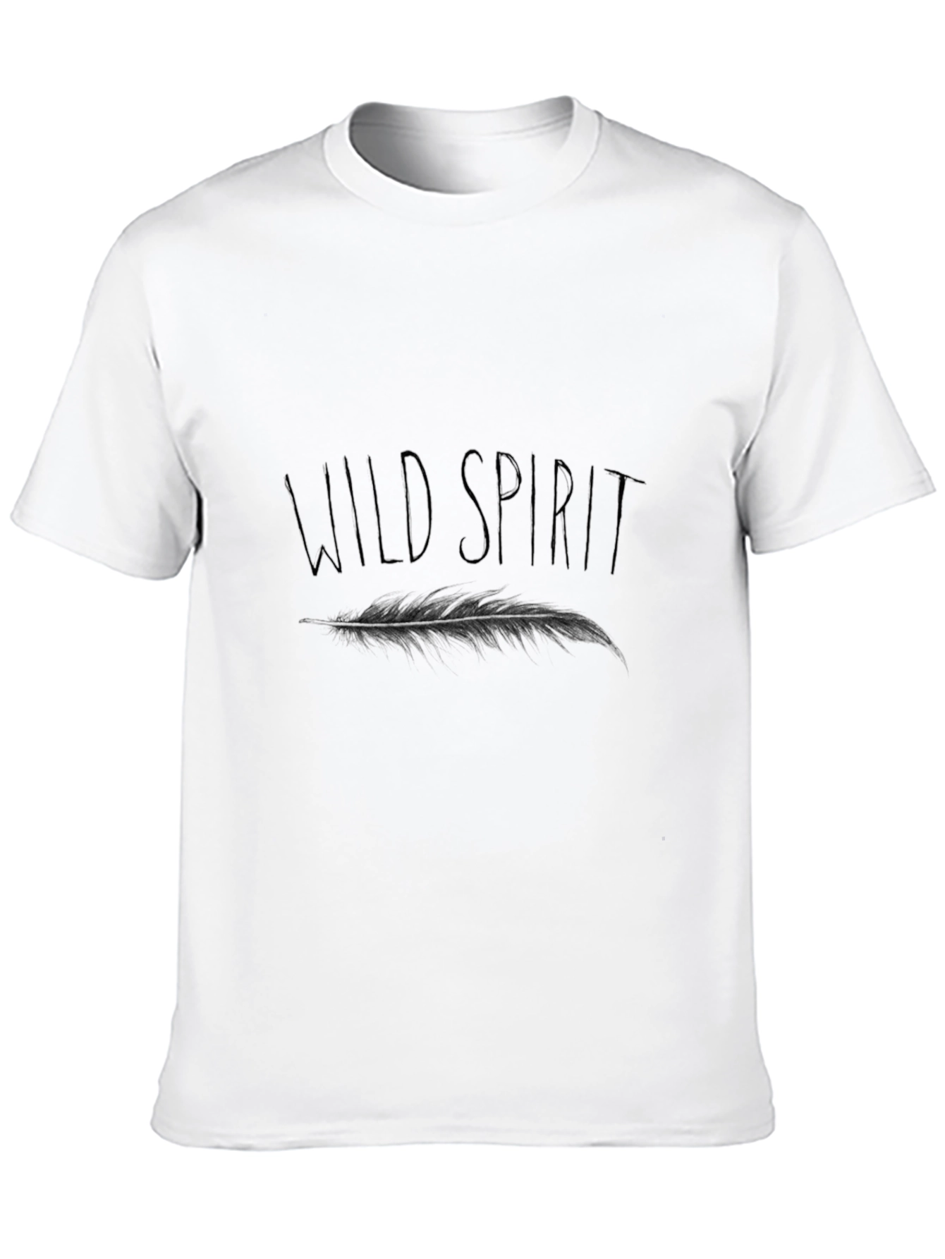 Wild Spirit Feather Graphic Tee - Black