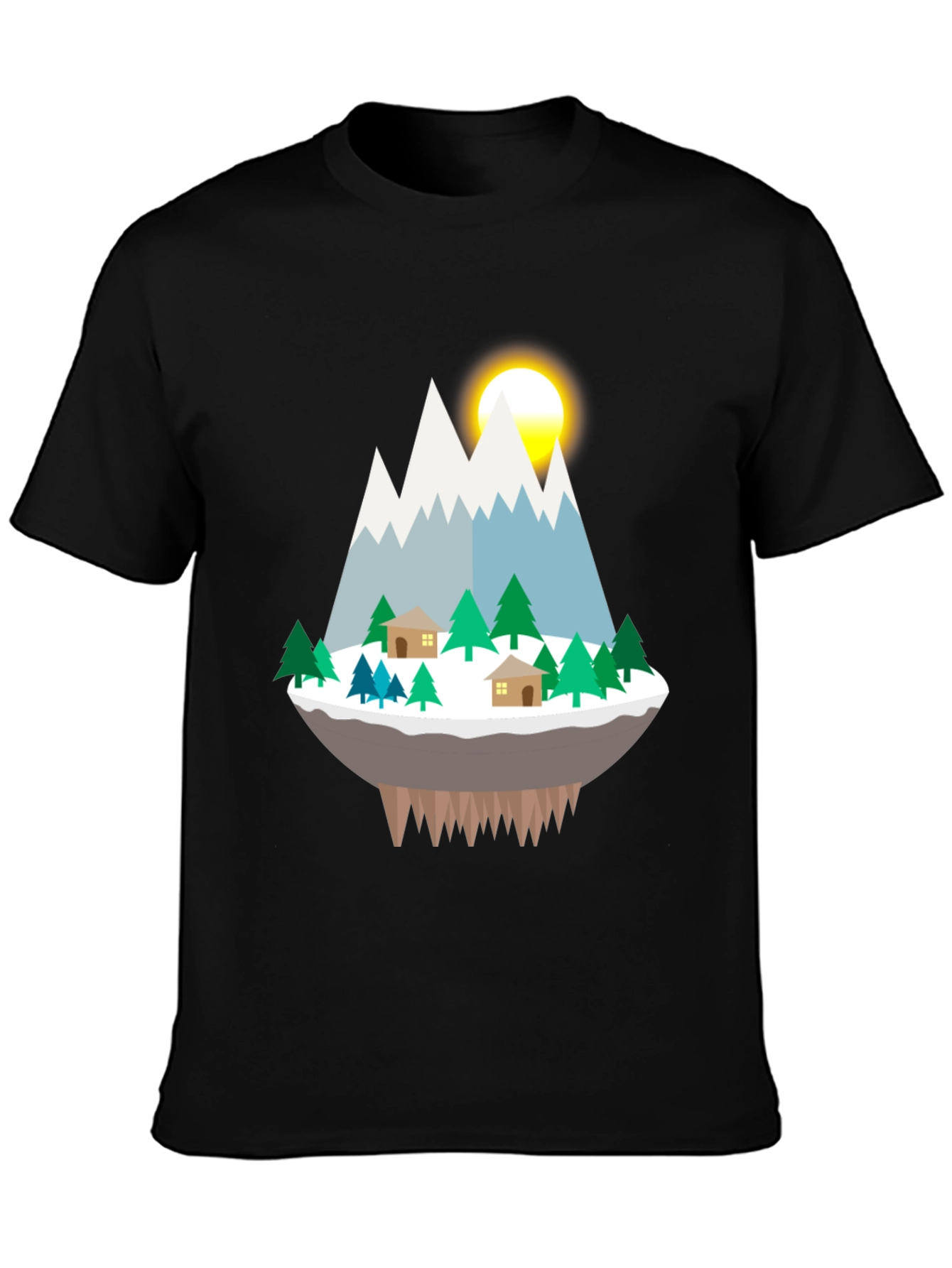 Mountain Island Graphic Tee - Black