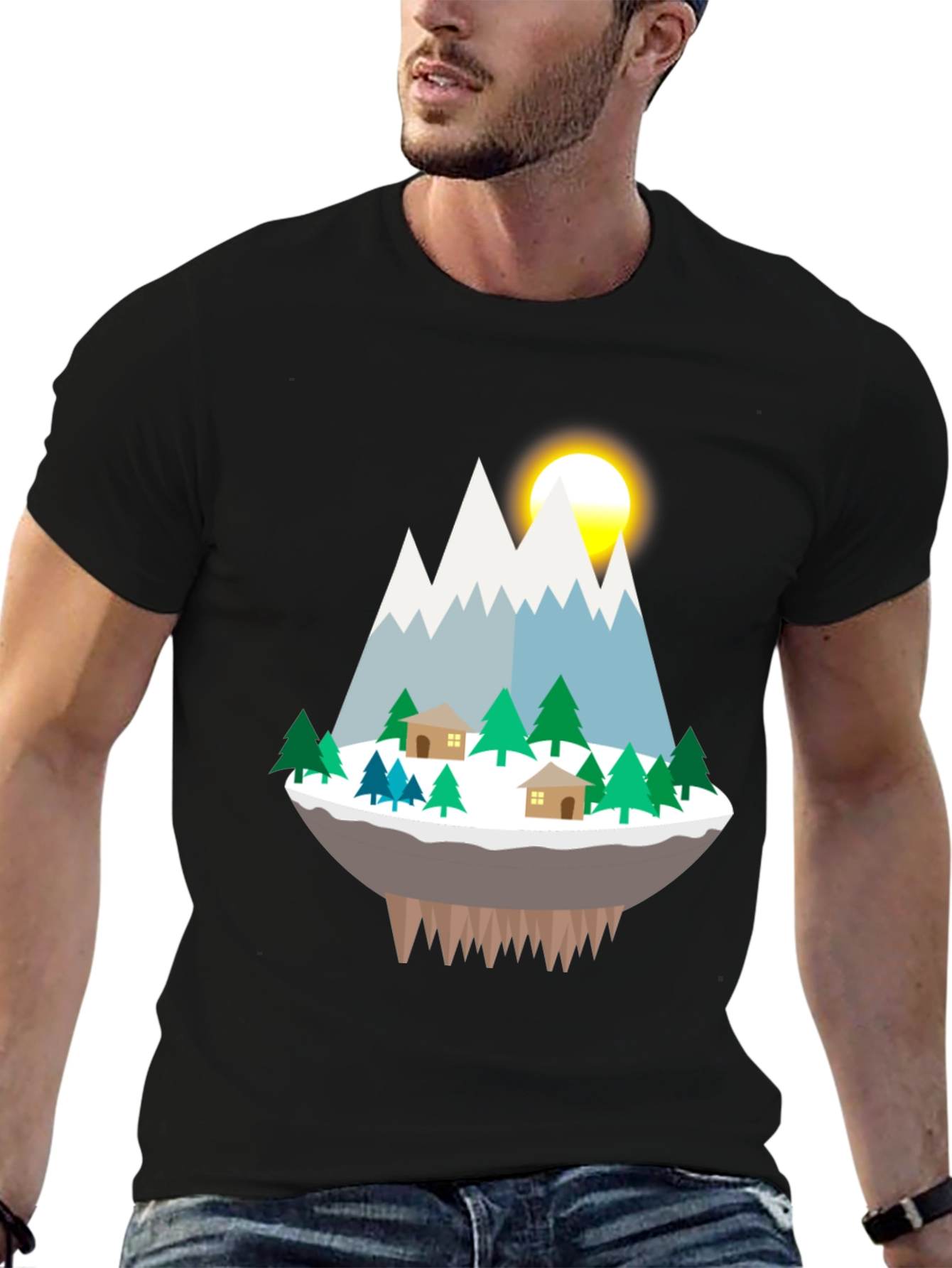 Mountain Island Graphic Tee - Black