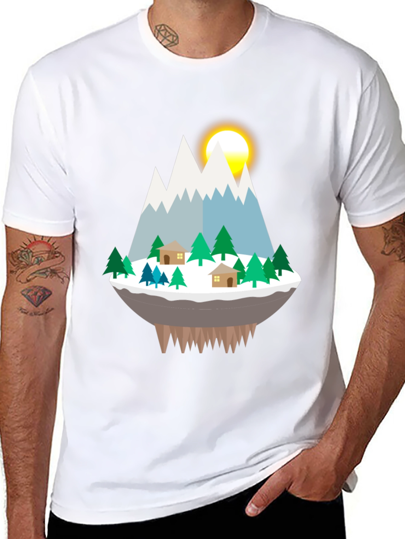 Mountain Island Graphic Tee - Black