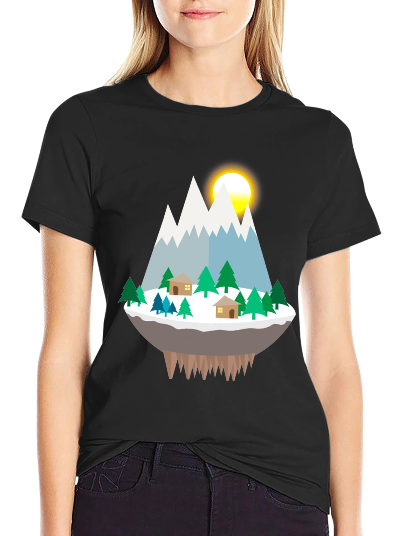 Mountain Island Graphic Tee - Black