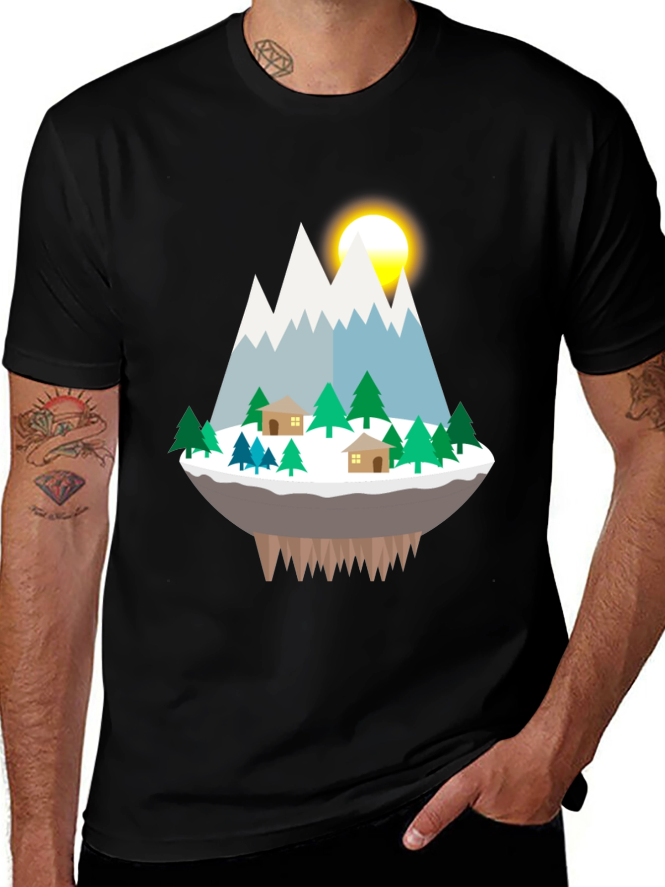 Mountain Island Graphic Tee - Black
