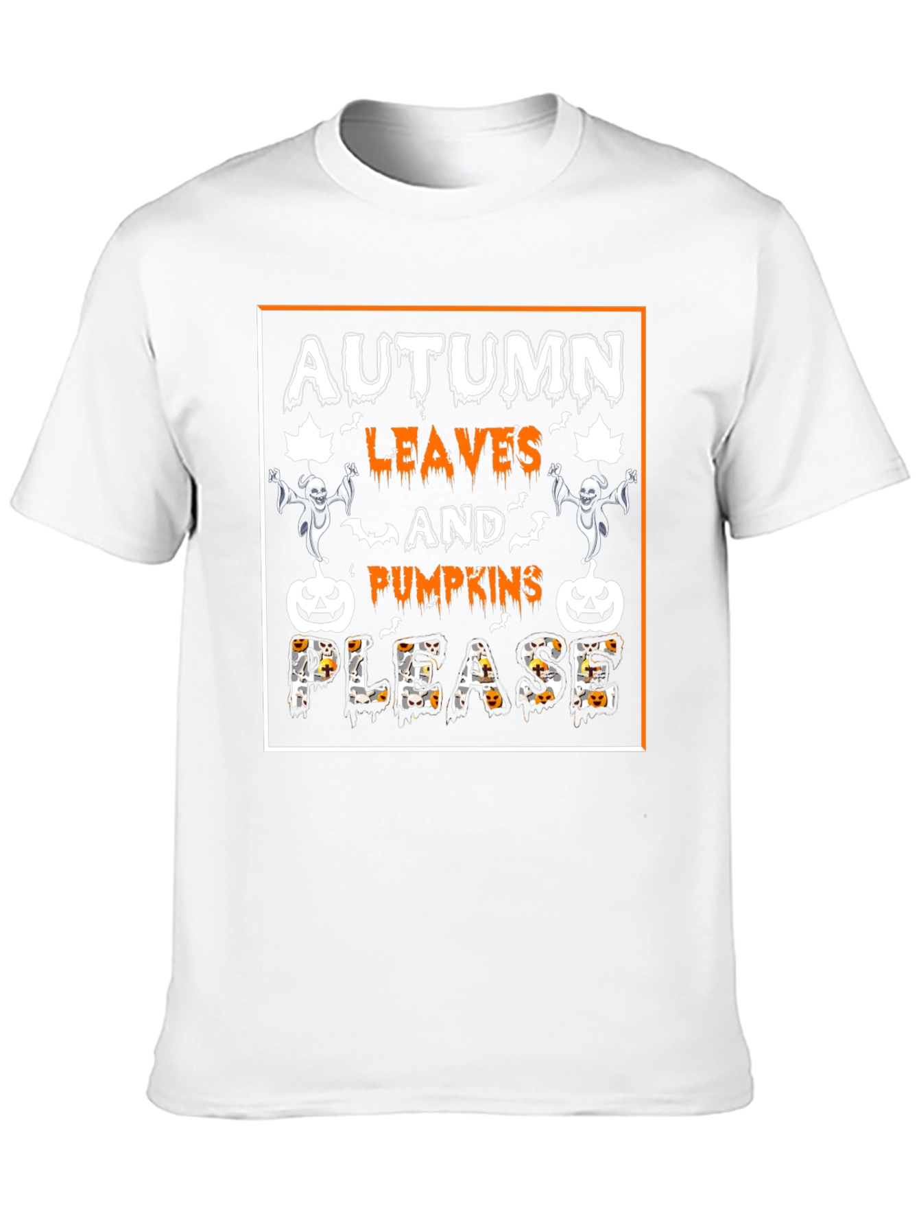 Autumn Leaves Pumpkins Please Halloween Tee
