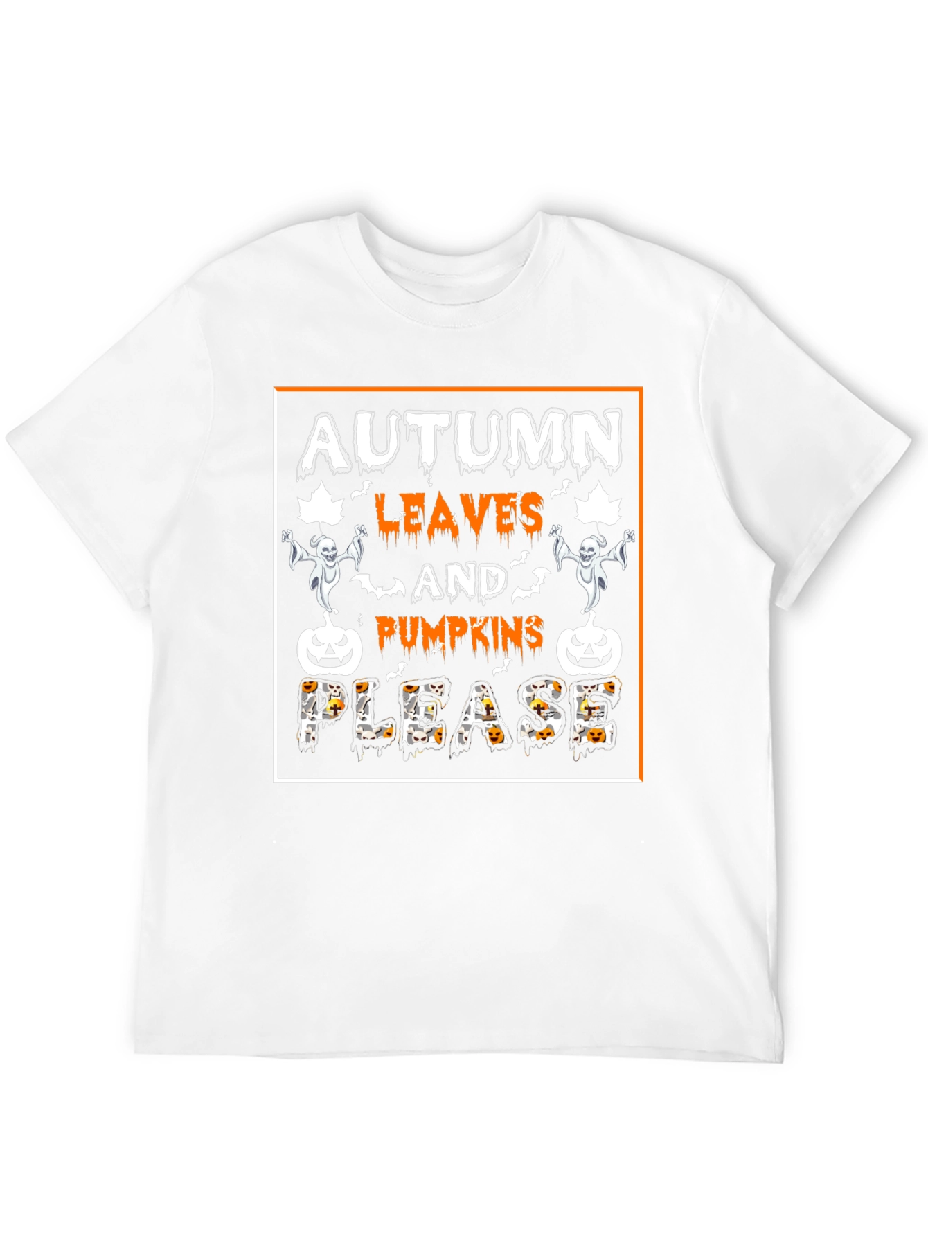 Autumn Leaves Pumpkins Please Halloween Tee