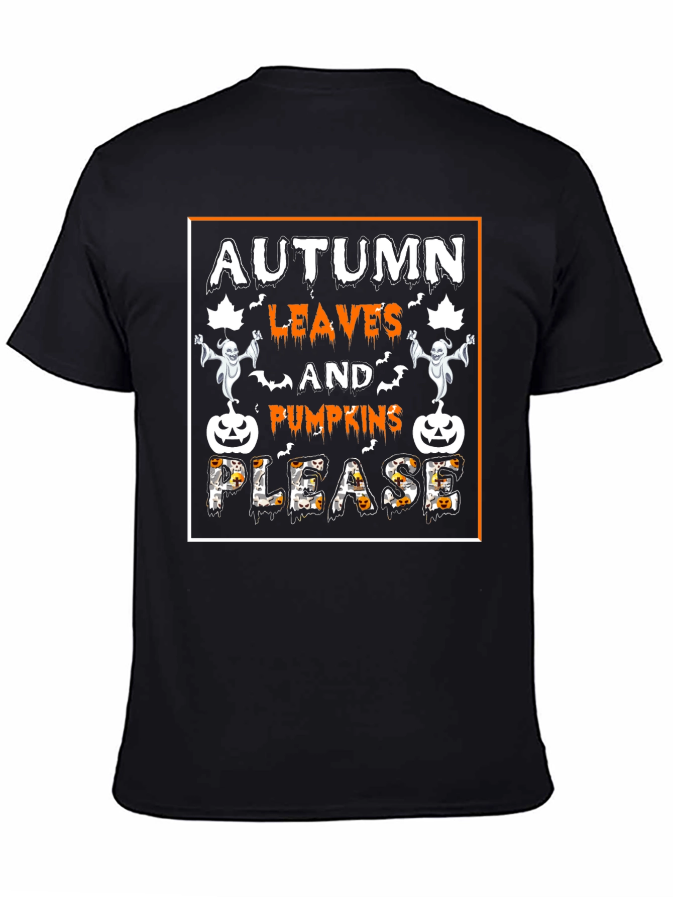 Autumn Leaves Pumpkins Please Halloween Tee