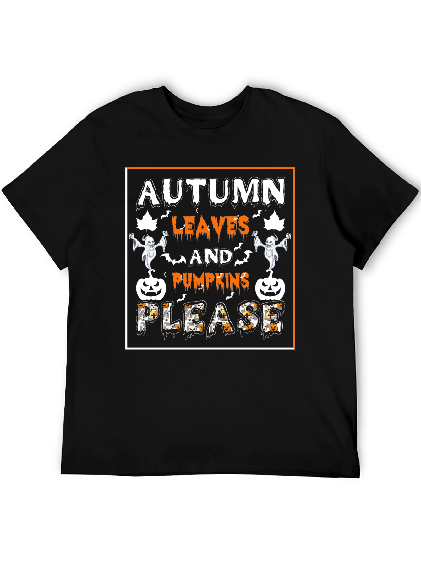 Autumn Leaves Pumpkins Please Halloween Tee