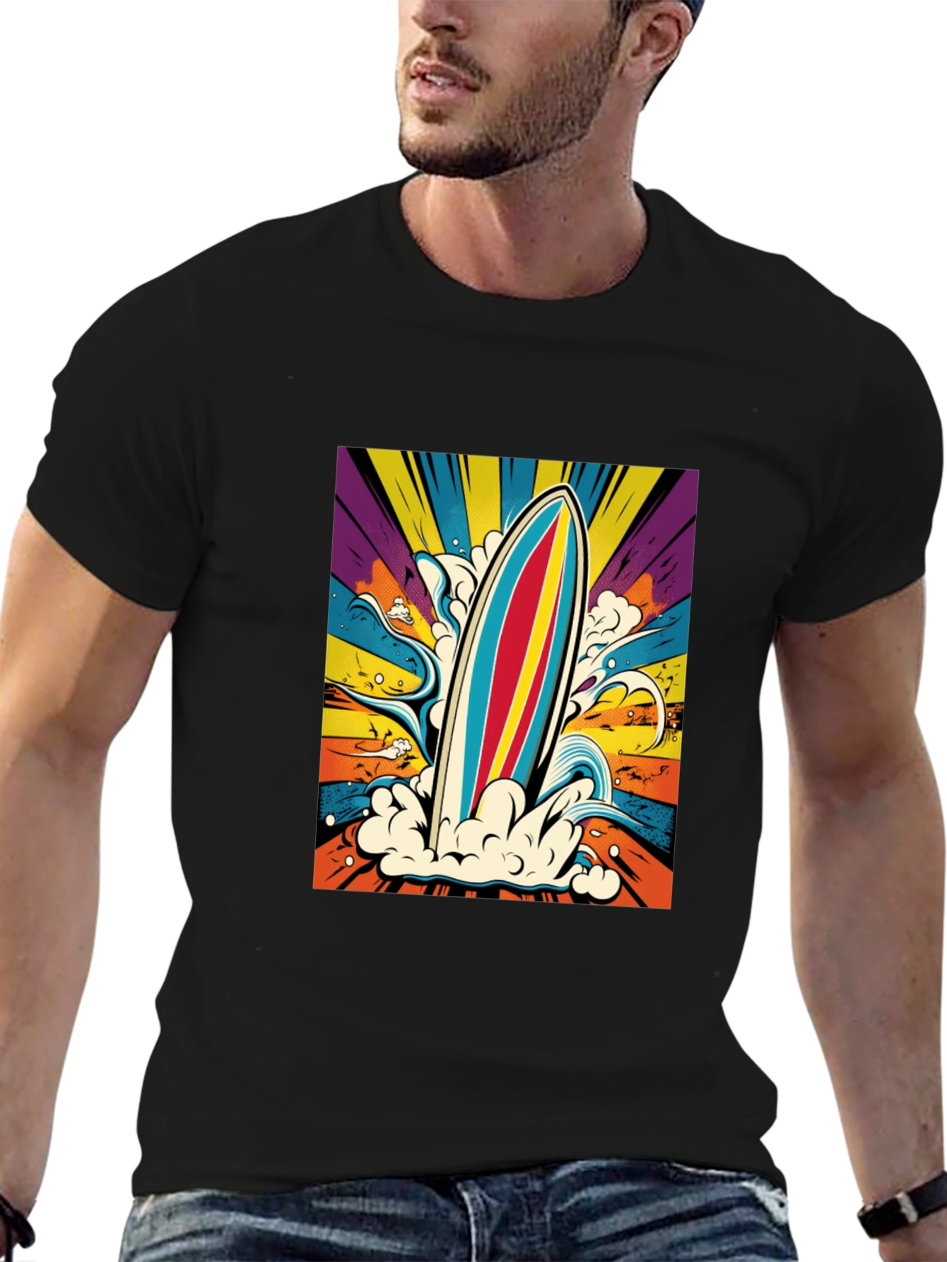 Retro Surfboard Graphic Tee
